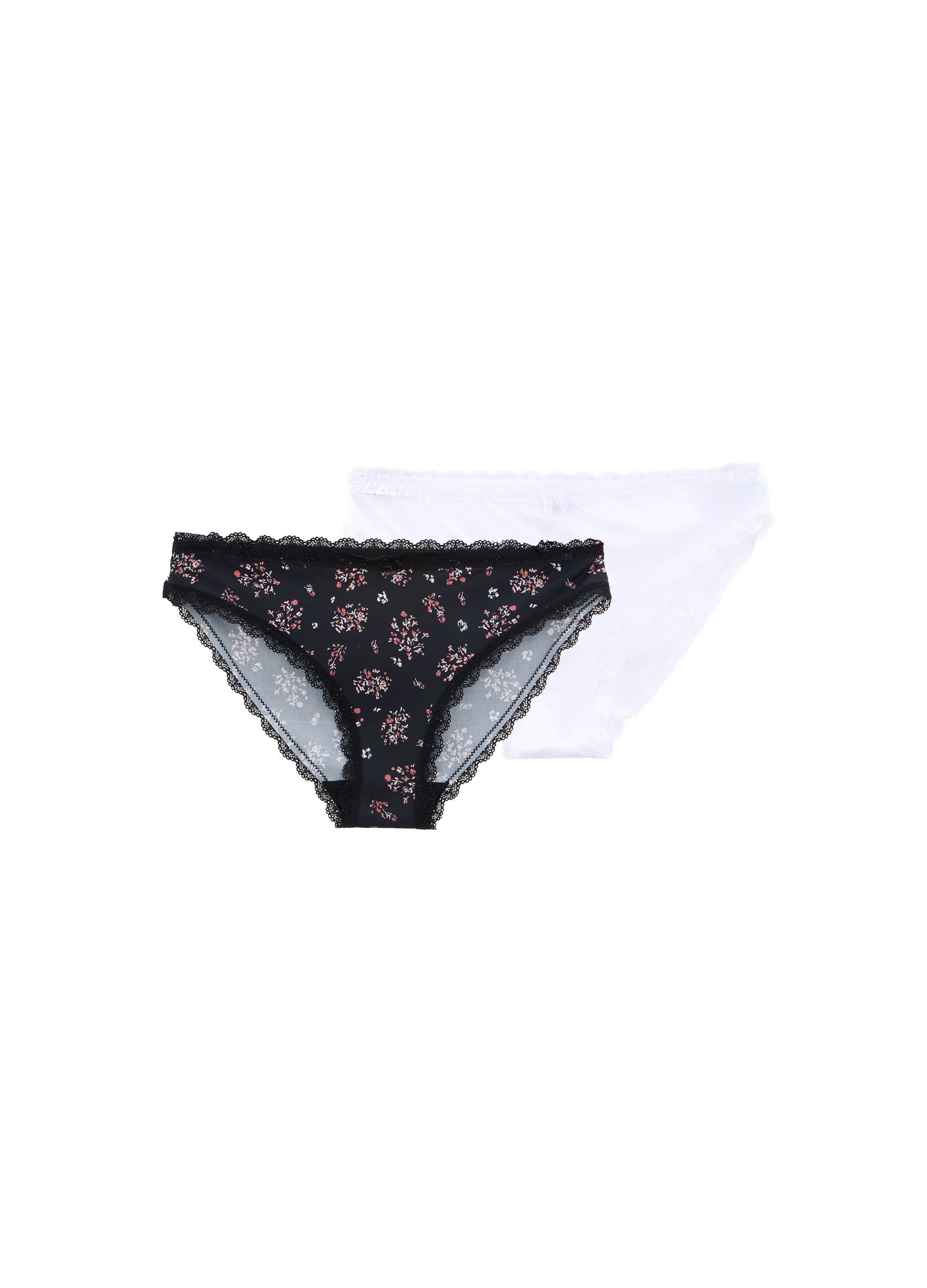 Pack 2 slip in microfibra con inserti in pizzo donna_1