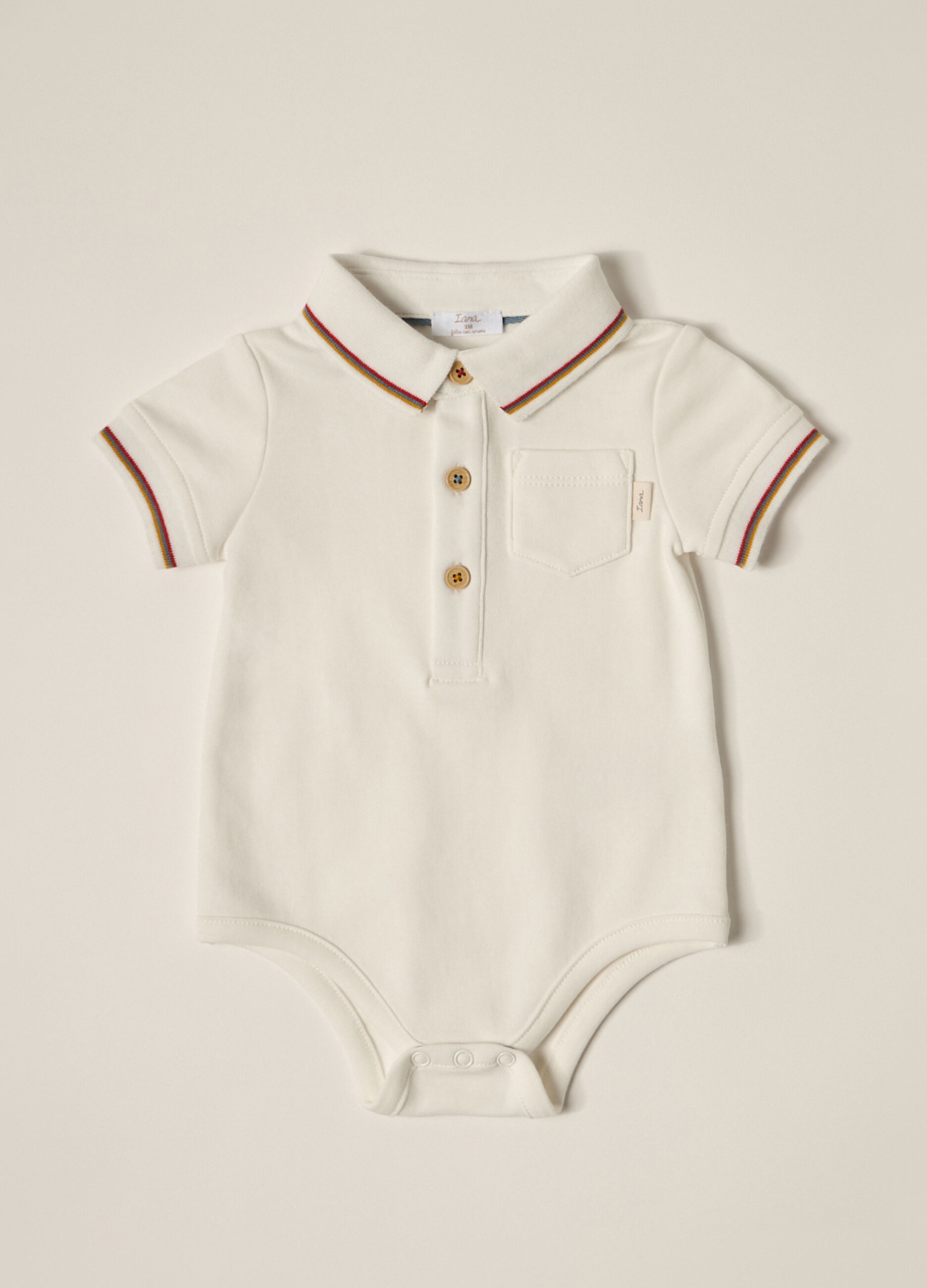 Body in interlock di puro cotone IANA neonato