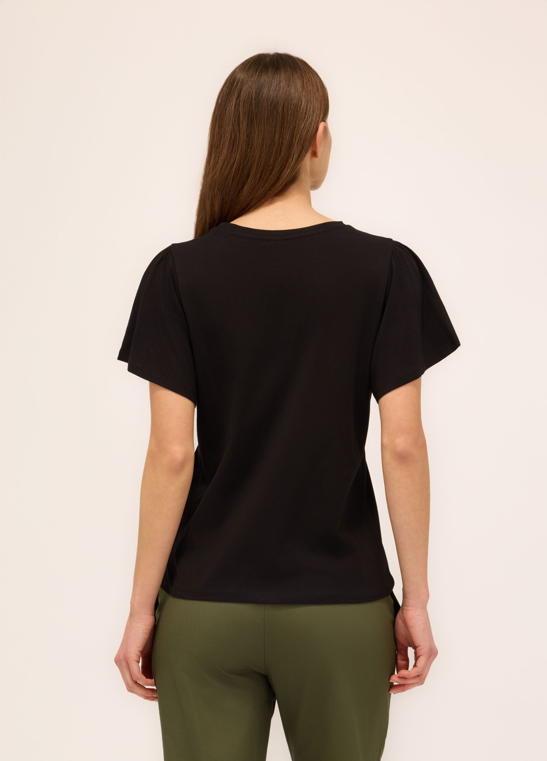 T-shirt in jersey di puro cotone donna_1