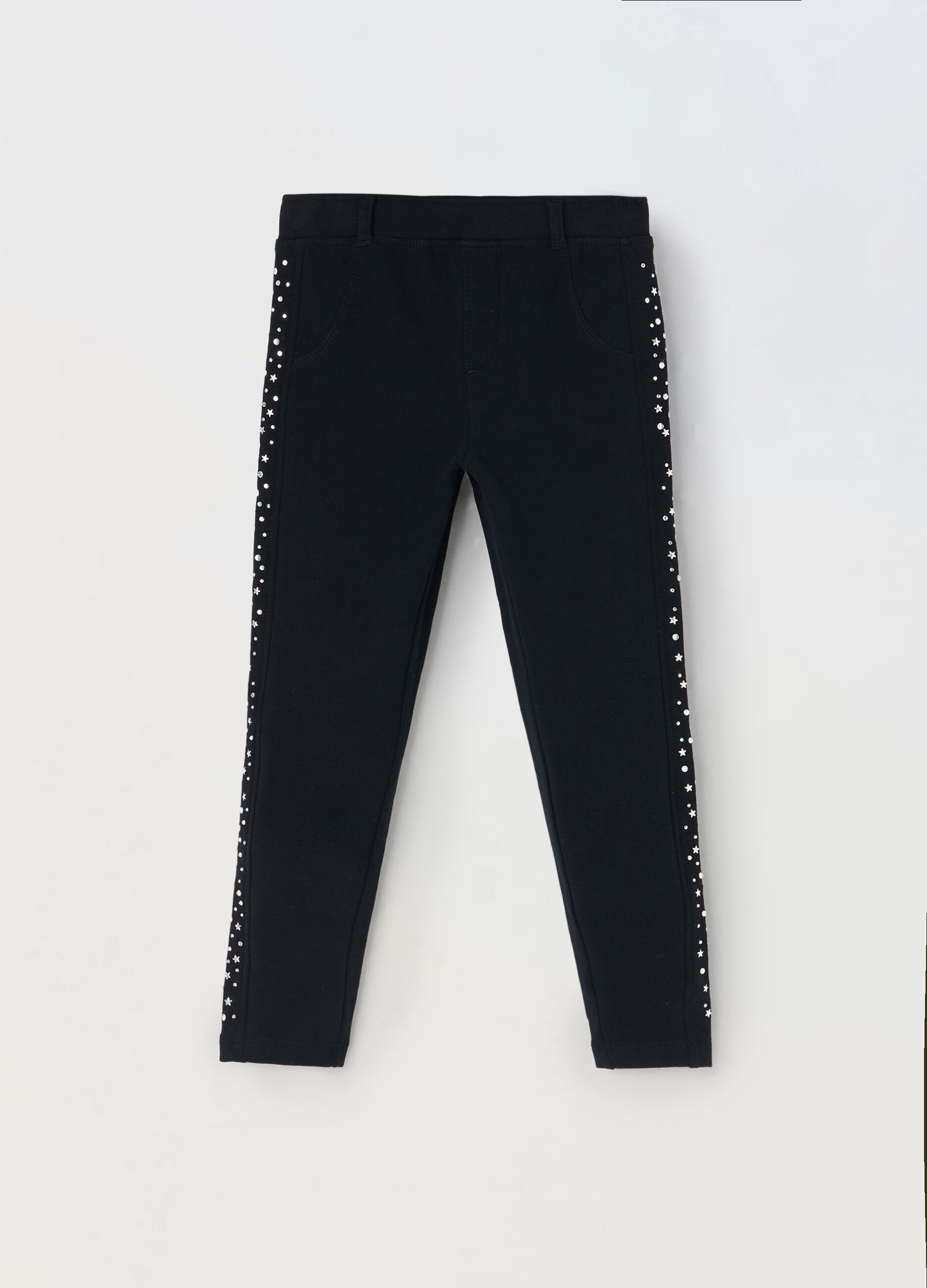 Treggings in cotone fleece stretch bambina_0