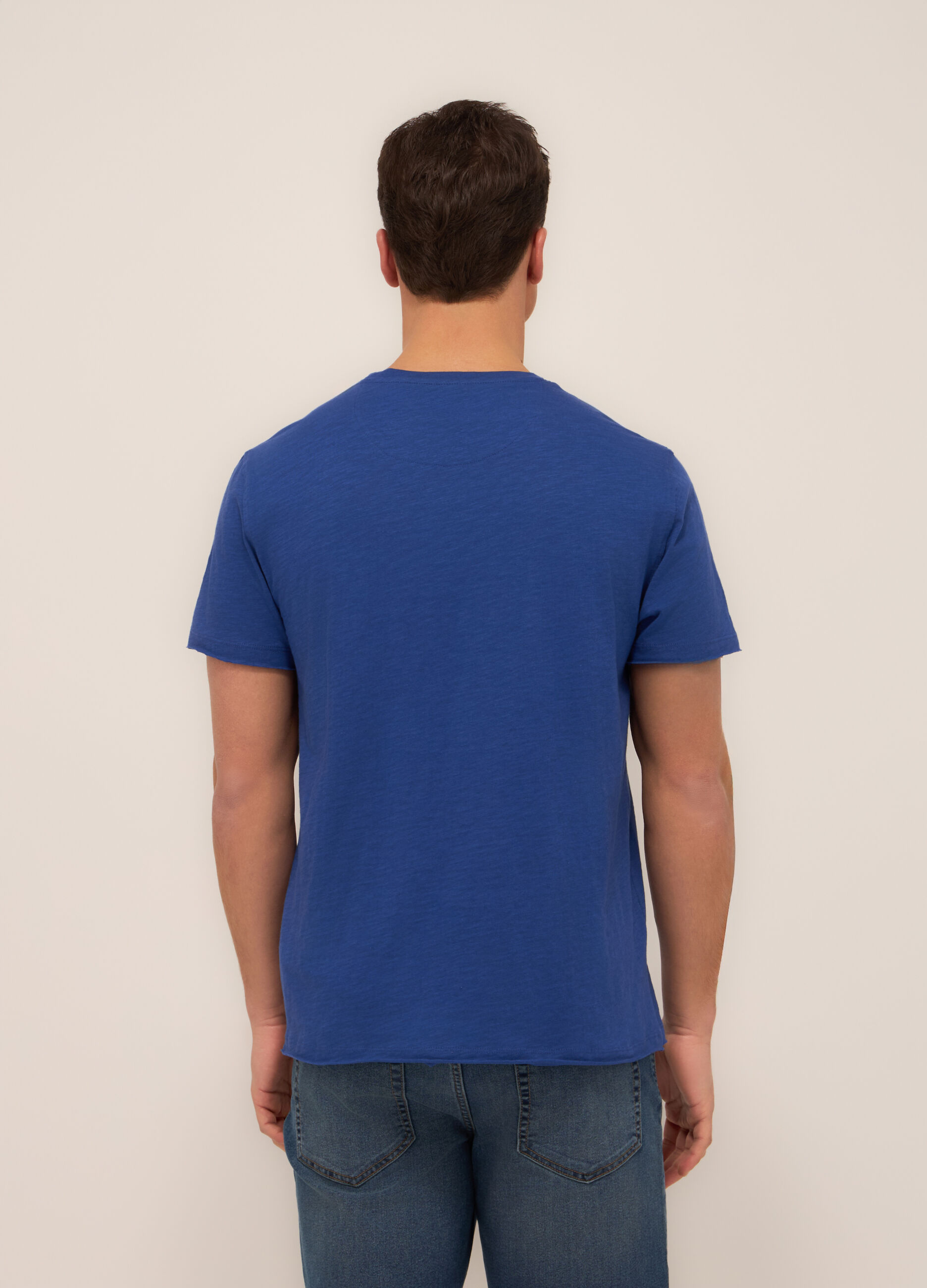 T-shirt in jersey di cotone mélange uomo_1