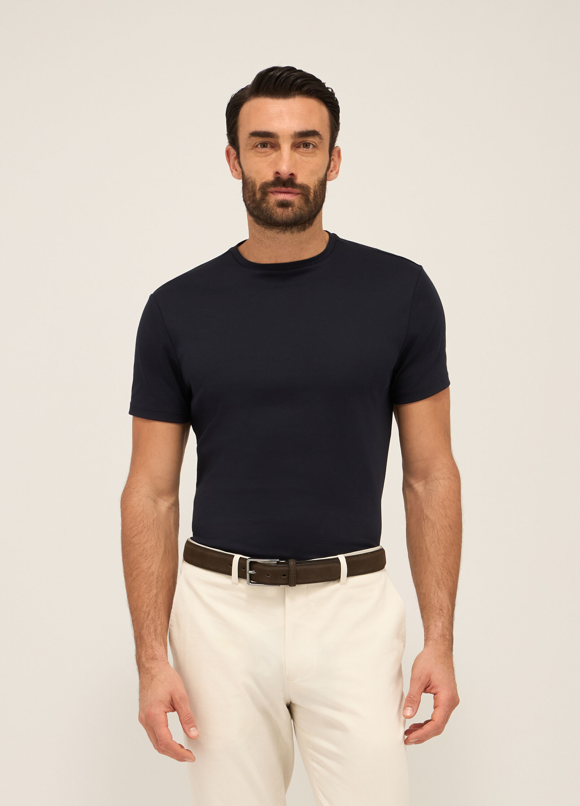 T-shirt girocollo in puro cotone uomo_0