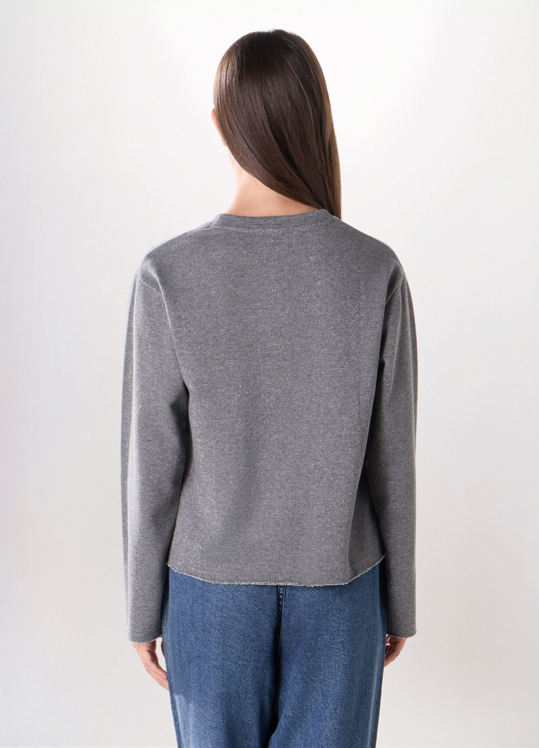 Felpa in french terry di misto cotone donna_1