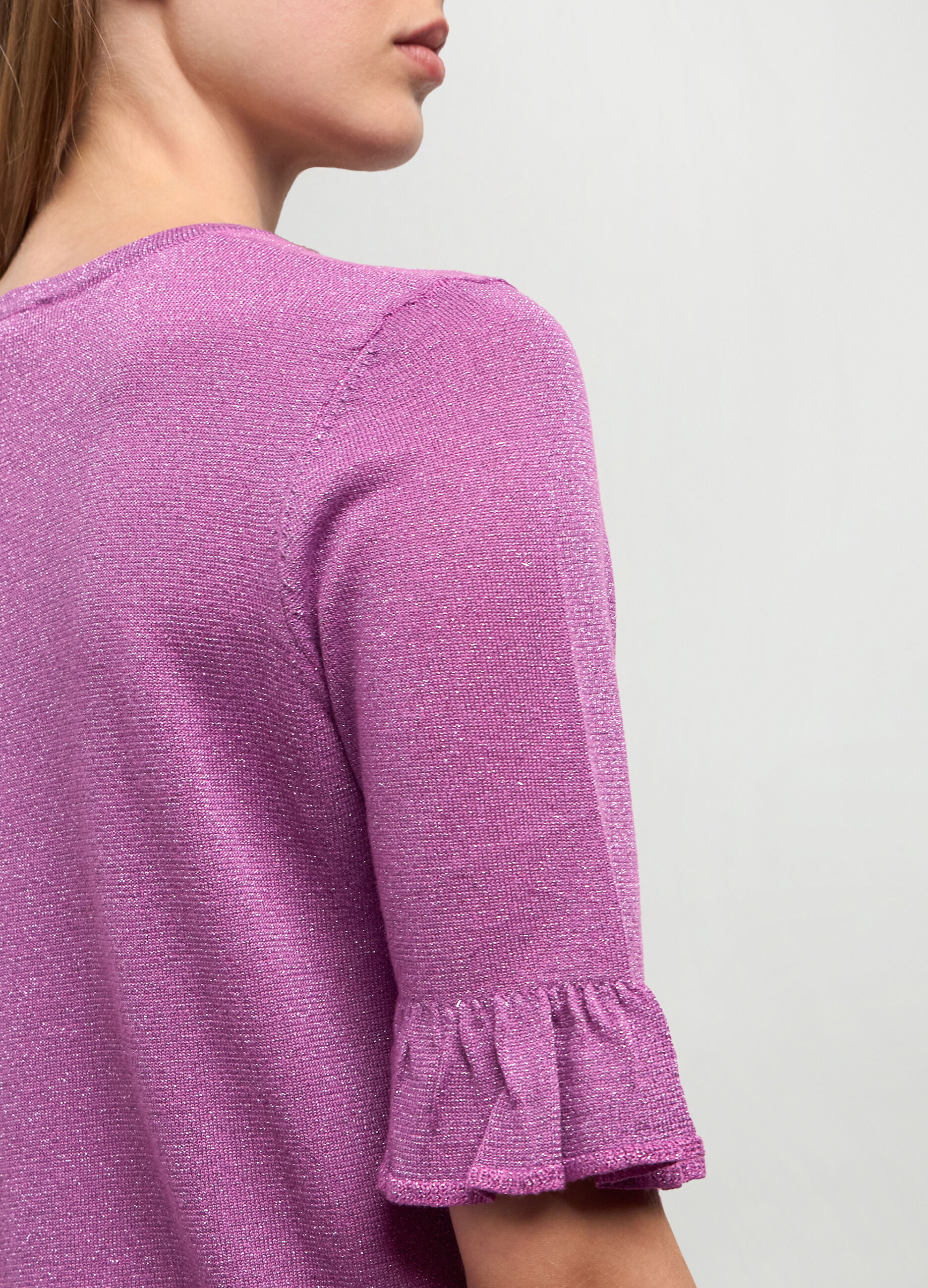 Pullover tricot in misto viscosa con lurex donna_2