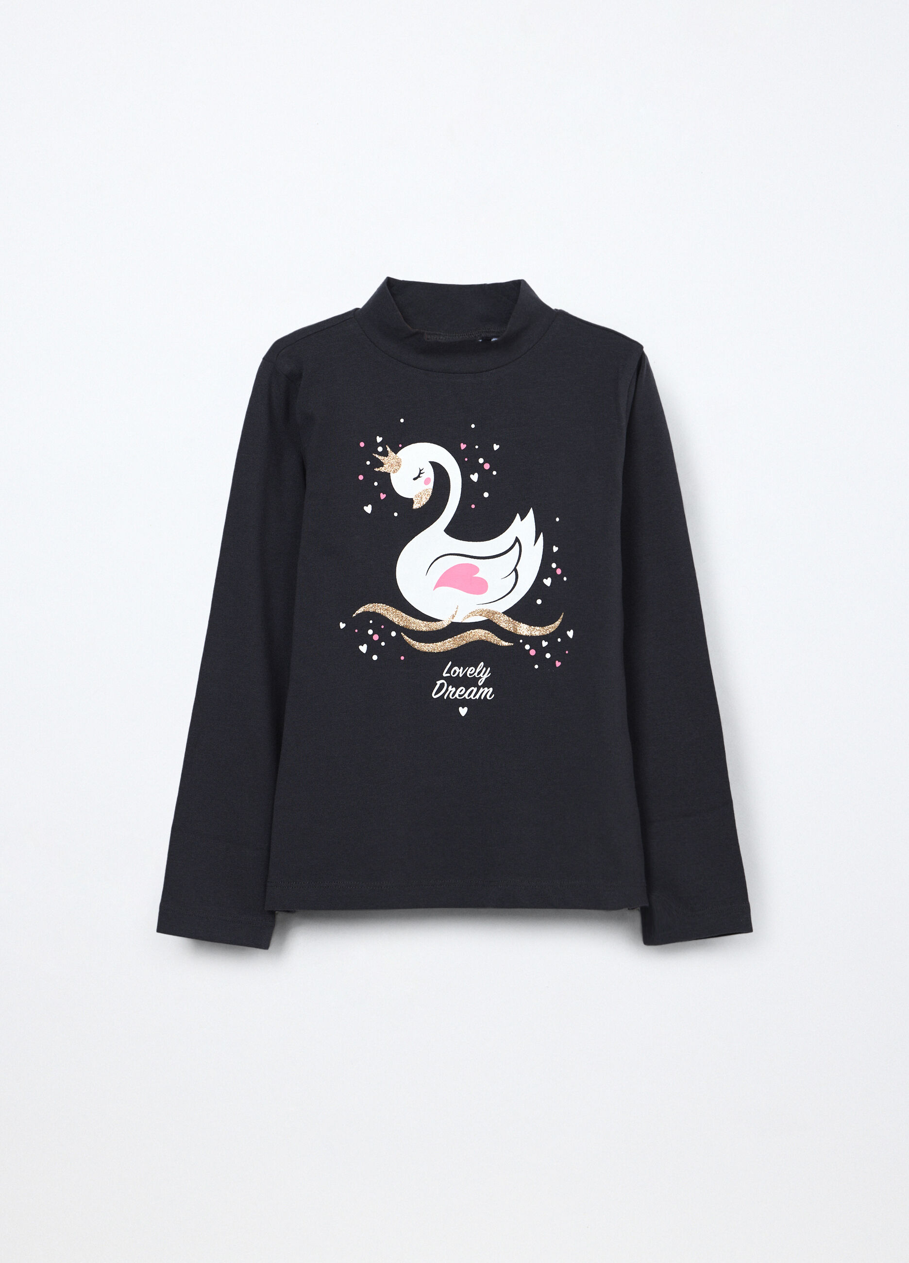 Lupetto in jersey di cotone stretch bambina_0