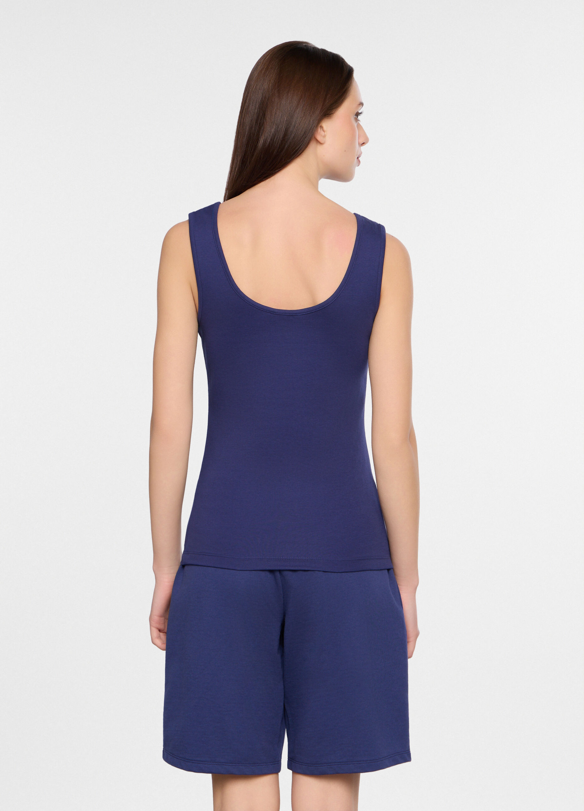 Canotta fitted in costina stretch donna_1
