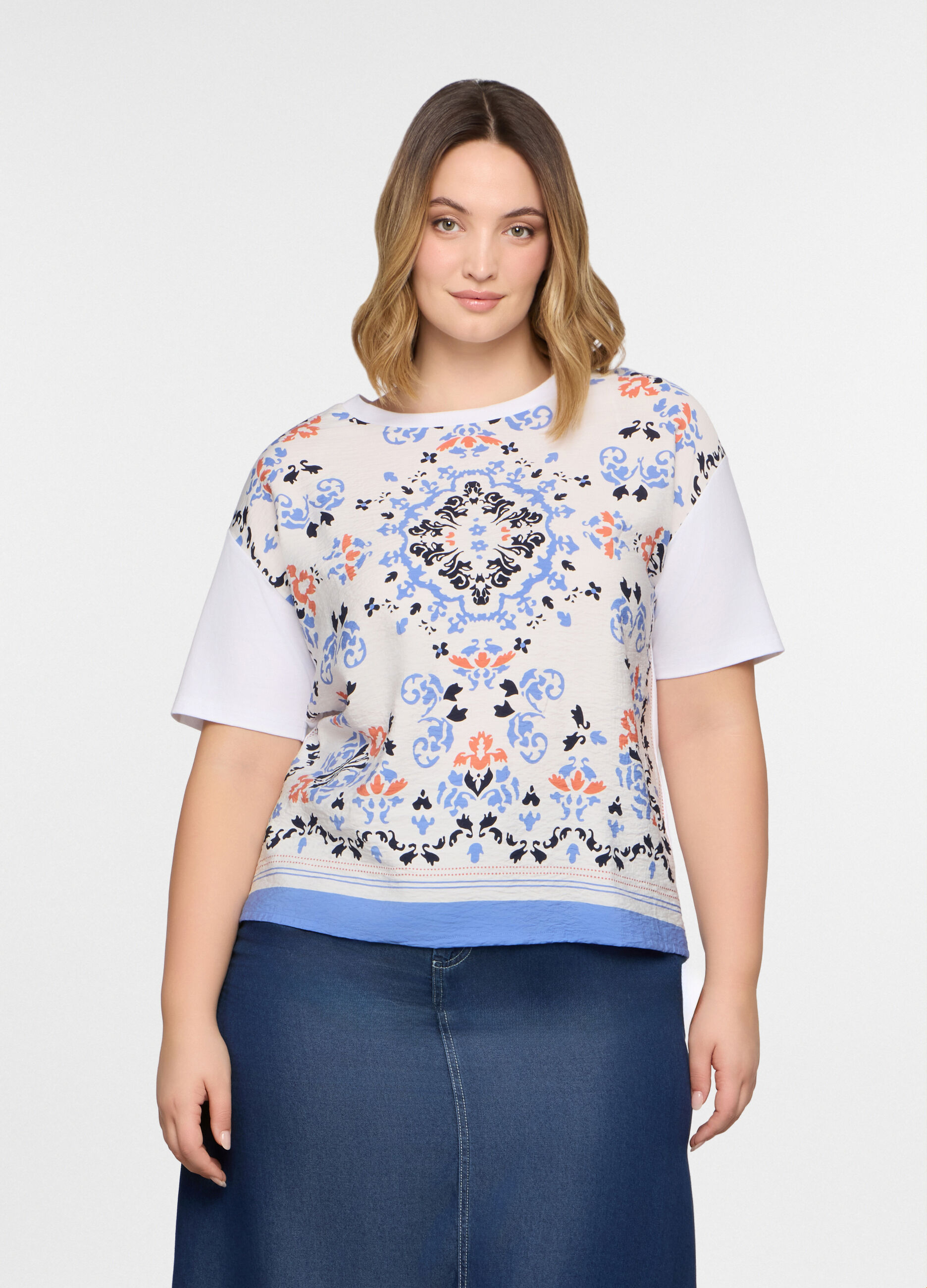 T-shirt girocollo stretch donna_0