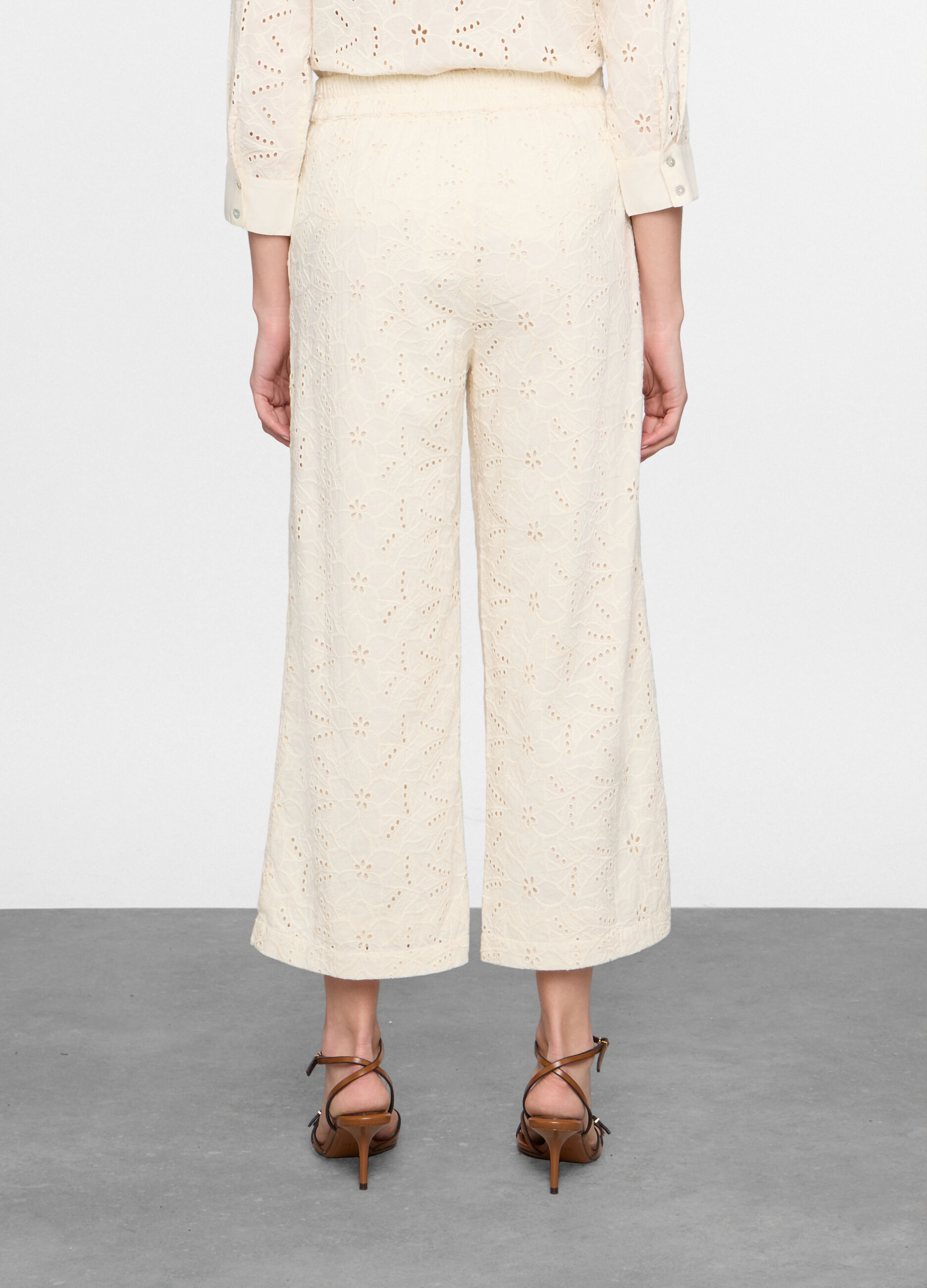 Pantaloni regular fit in puro cotone donna_1