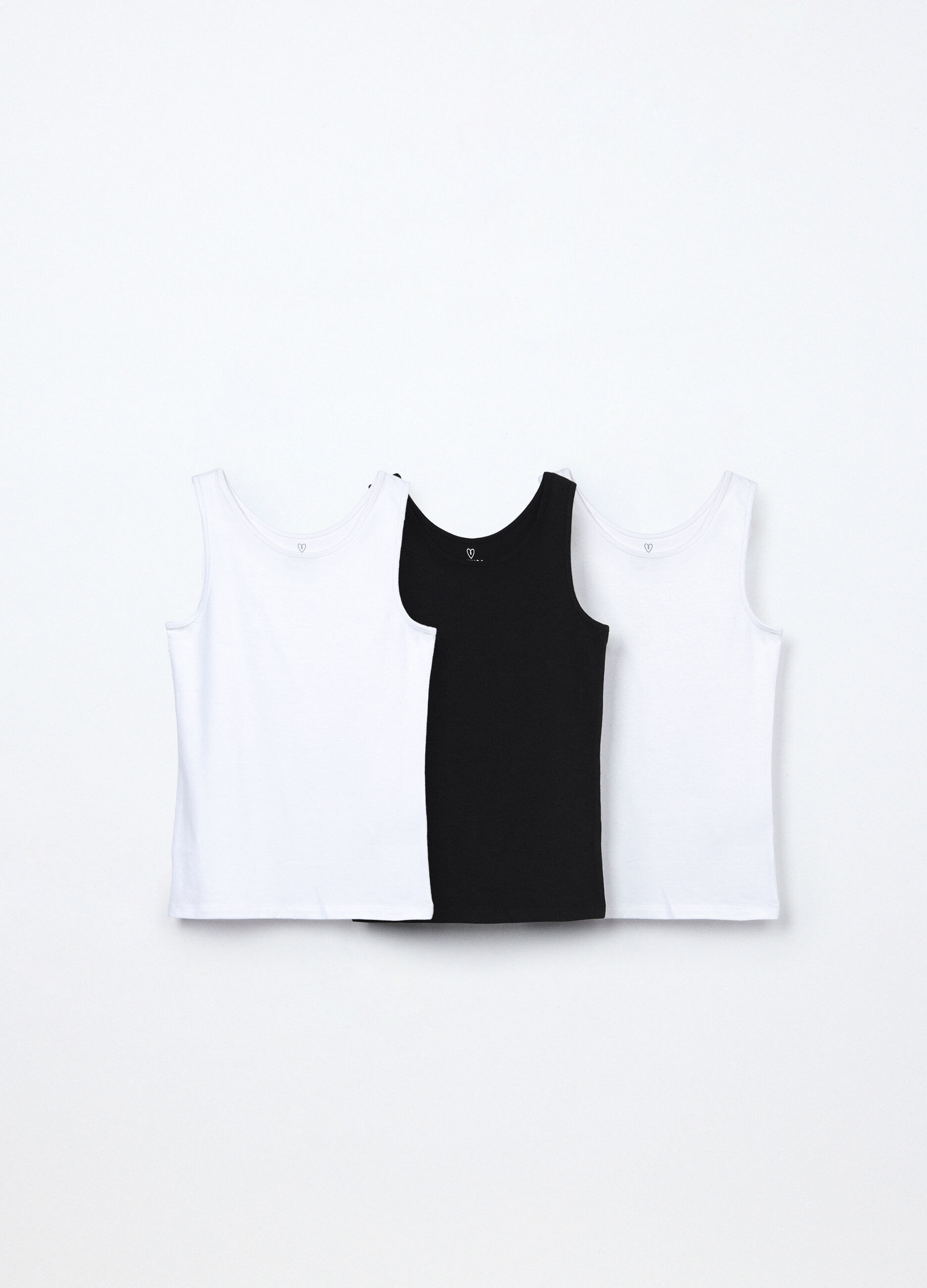 Pack 3 canotte in jersey di cotone stretch ragazza_0