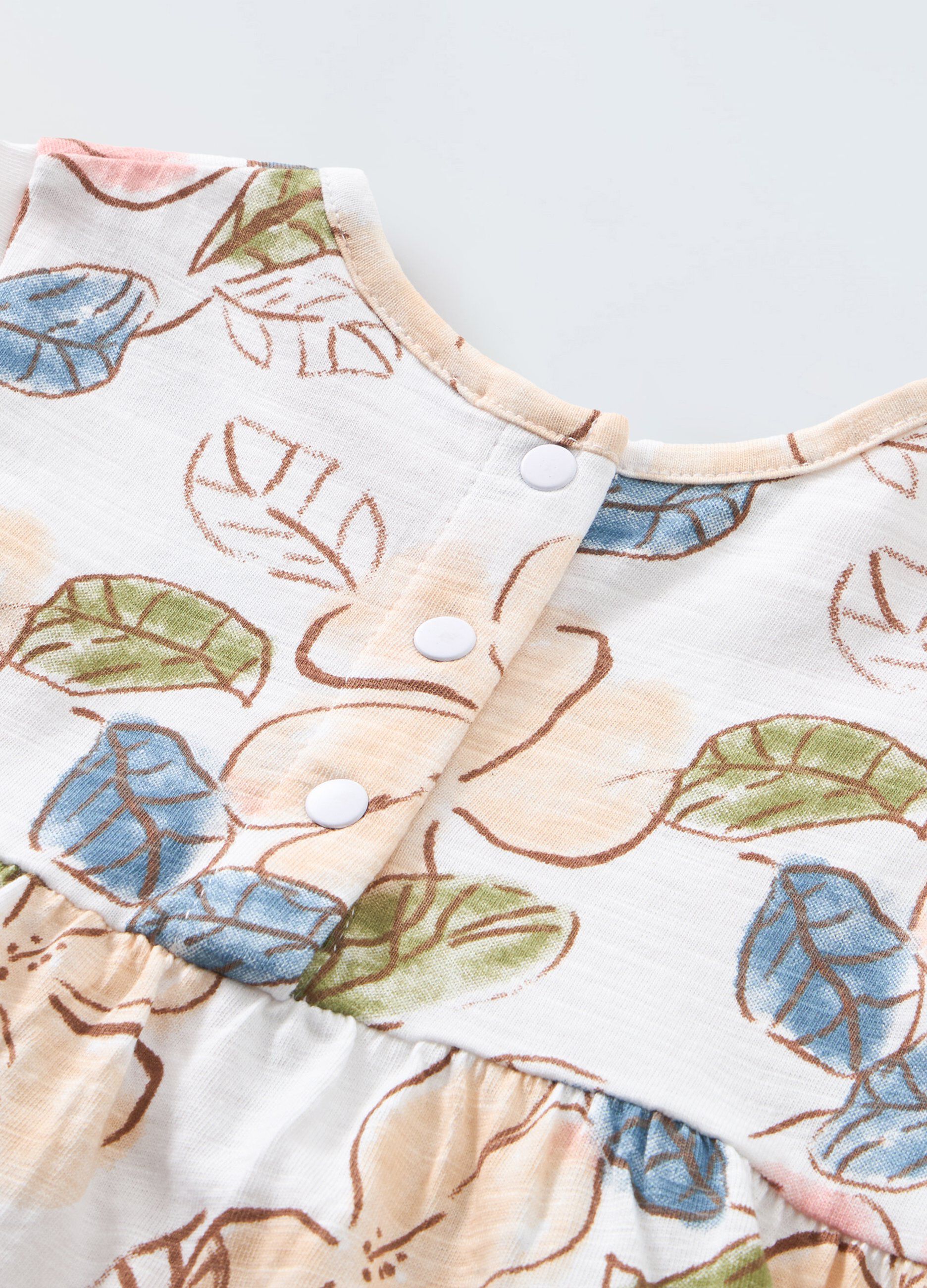 Vestito in puro cotone con stampa neonata_1