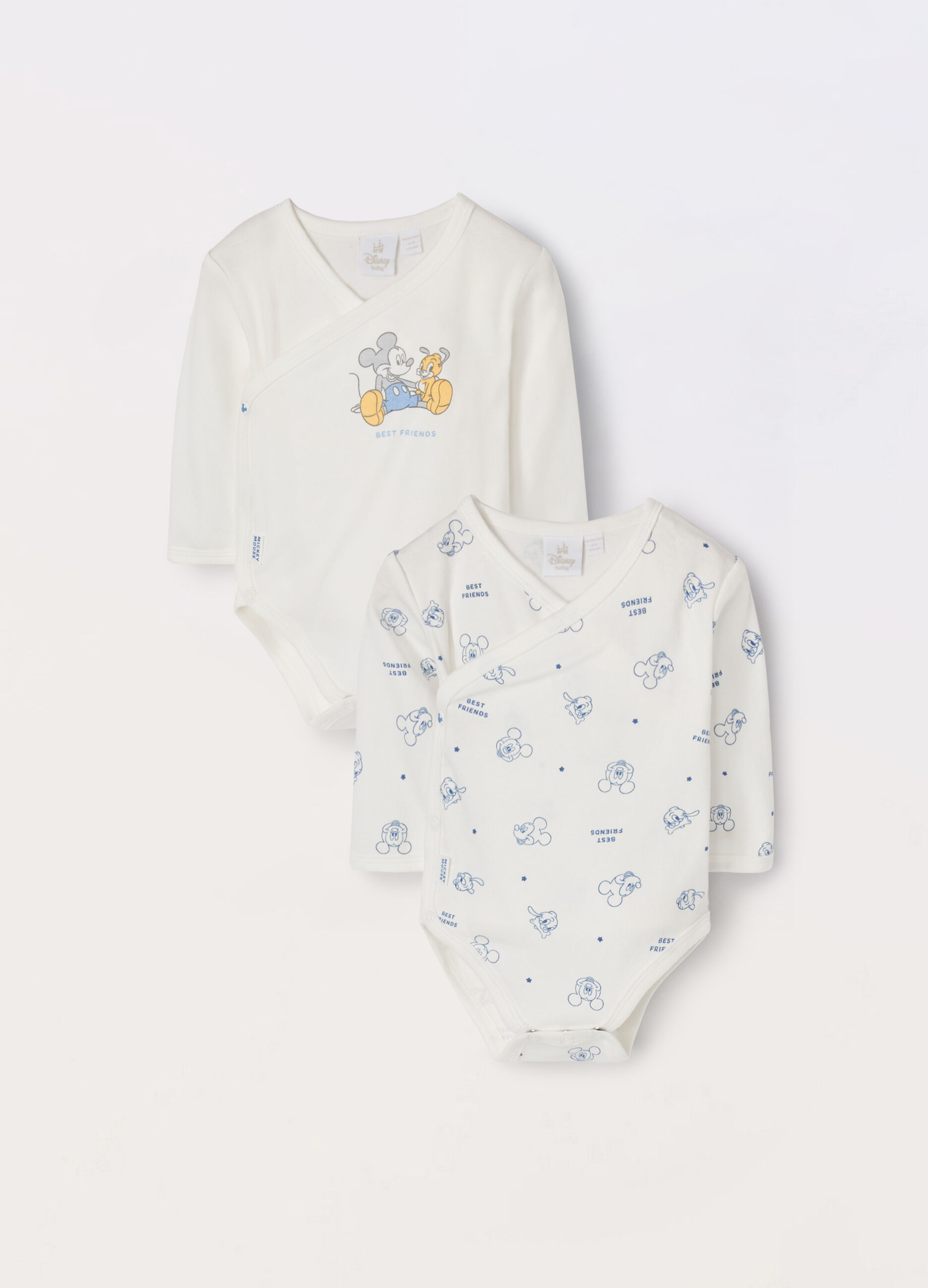 Pack 2 body incrociati in puro cotone neonato_0