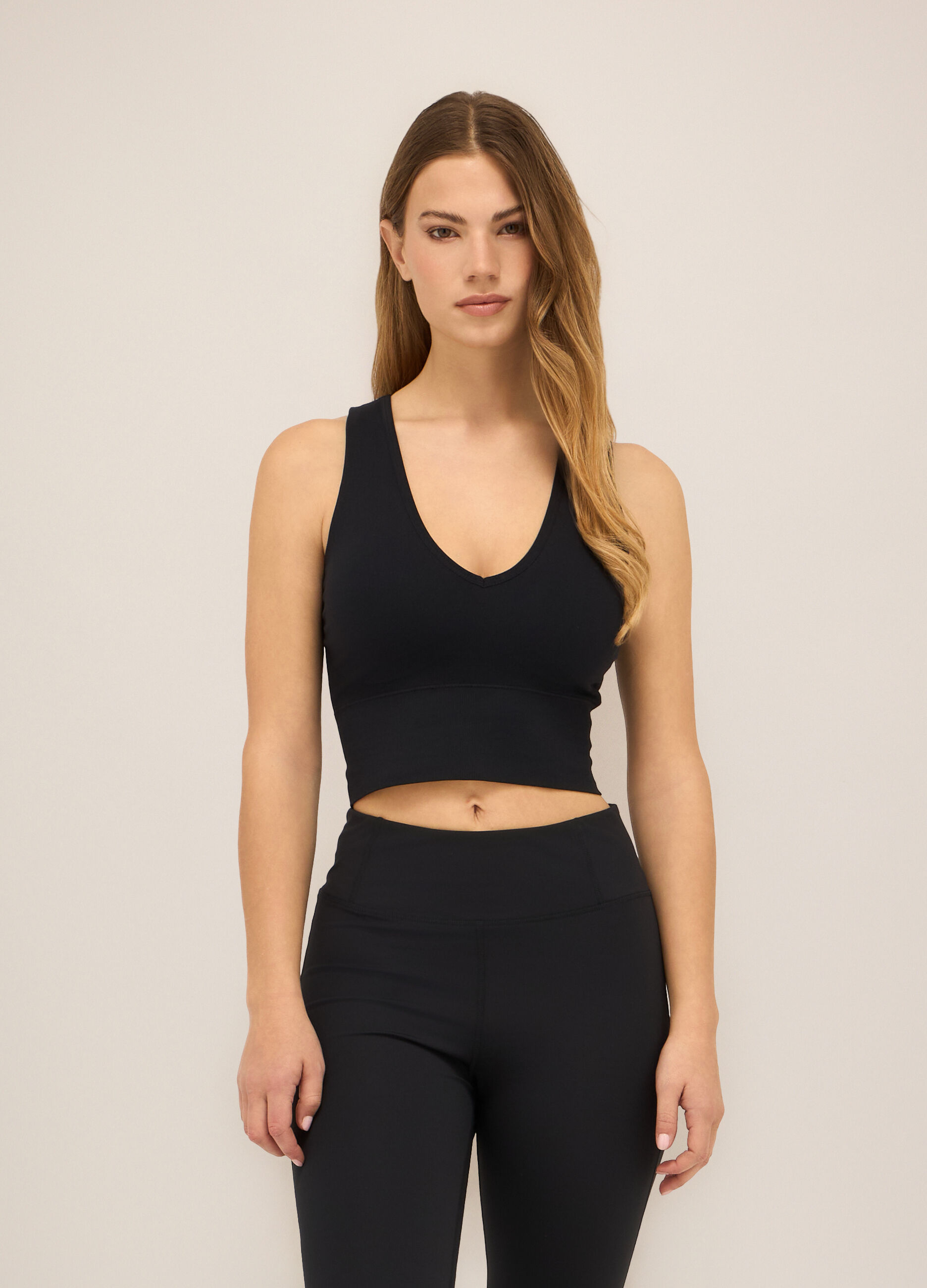 Top in tessuto stretch donna_0