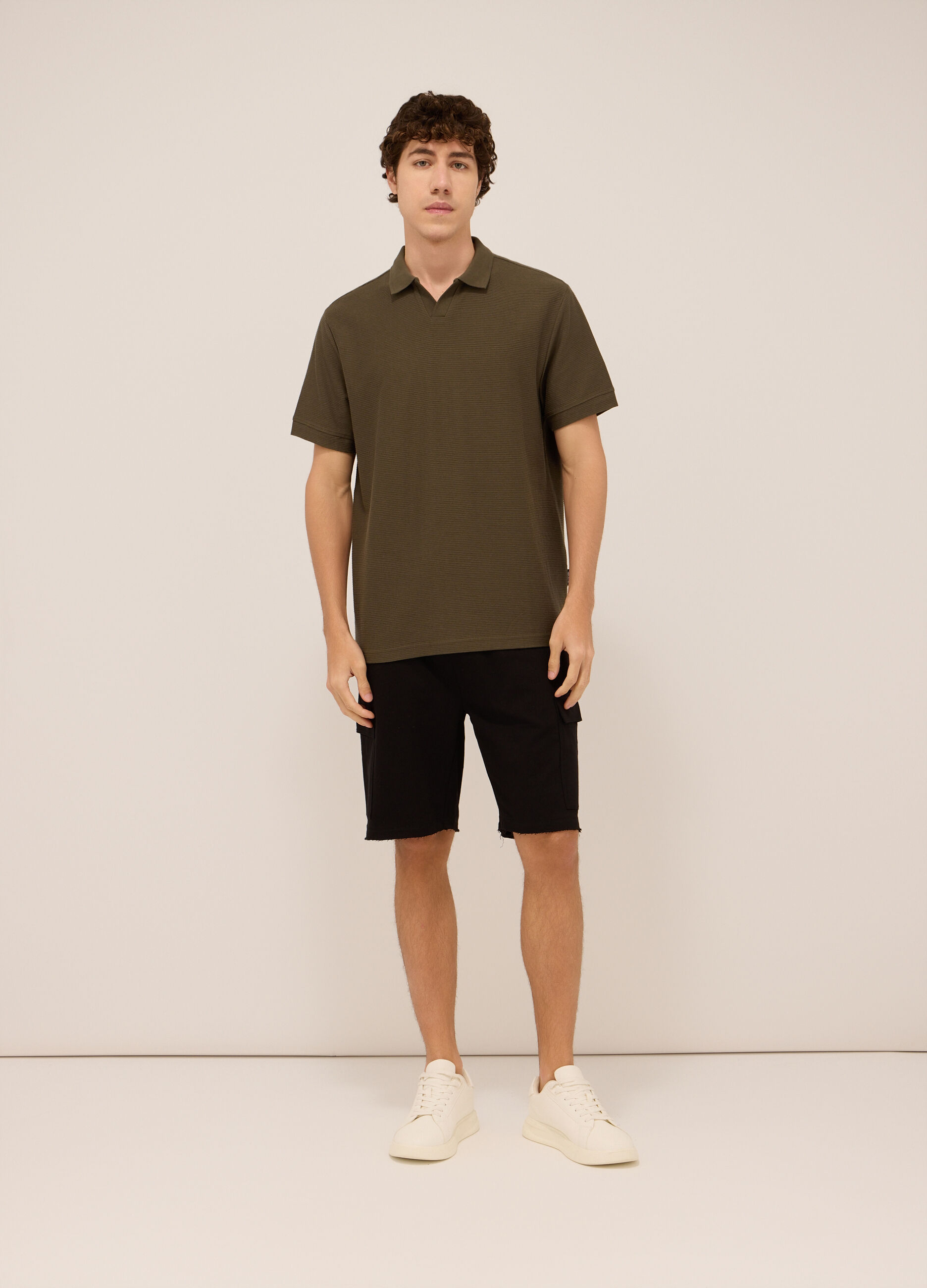 Shorts sportivi in felpa di cotone uomo_0