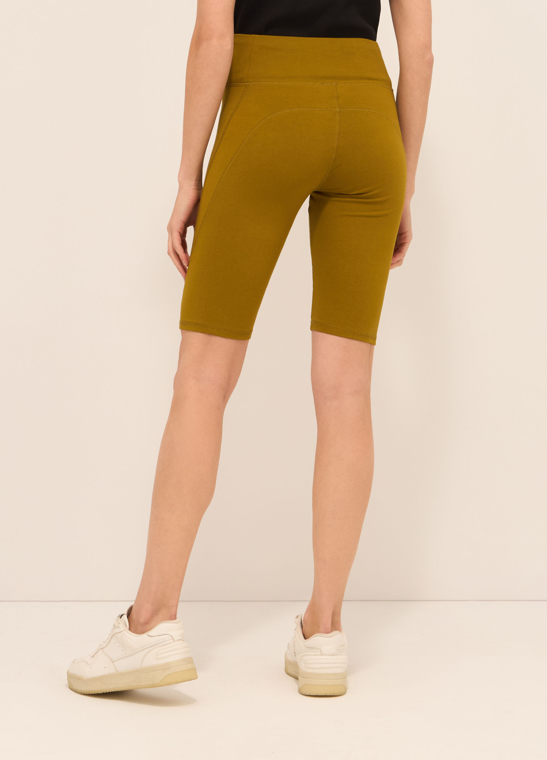 Leggings ciclista in cotone stretch donna_1