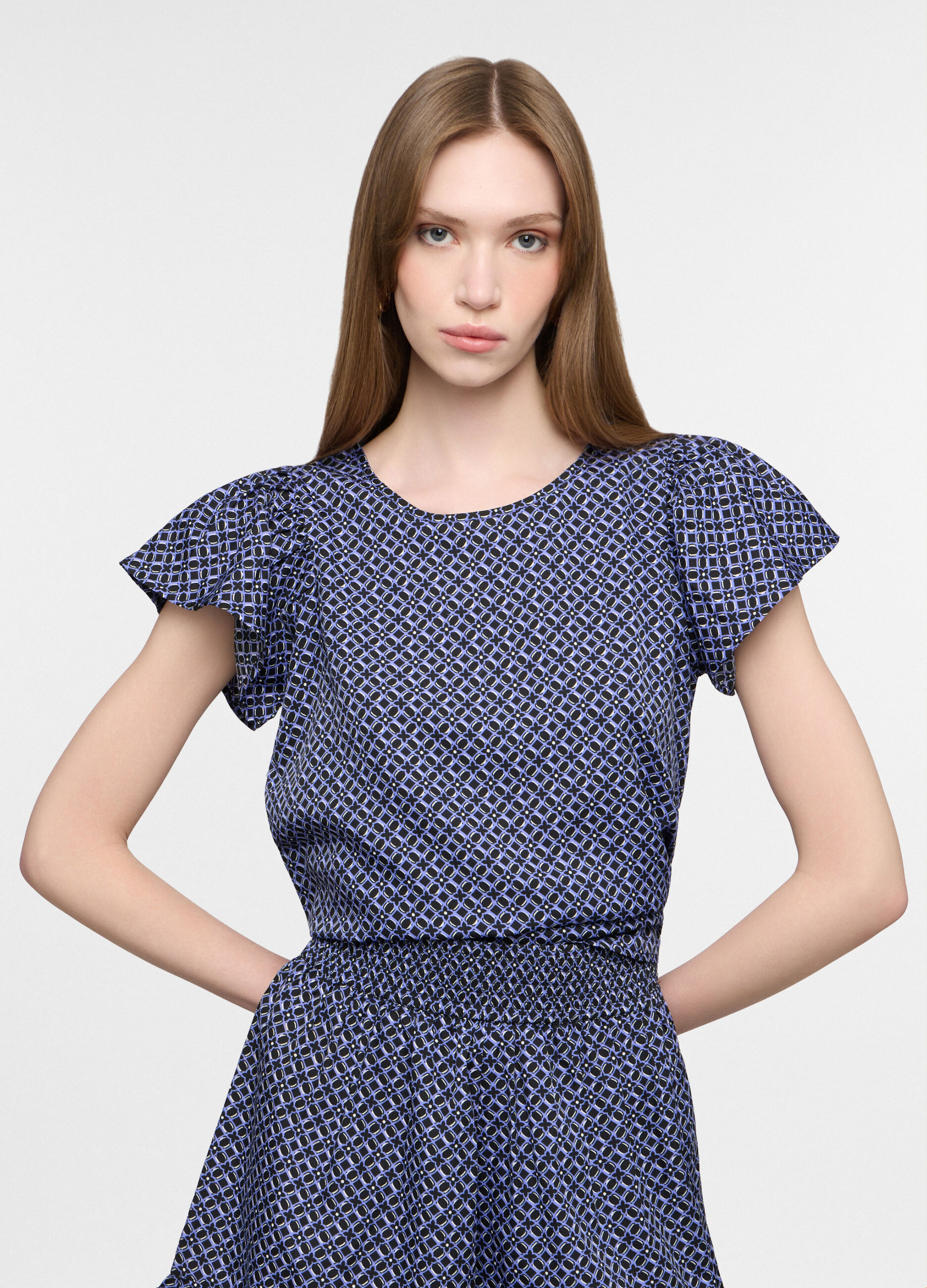 Camicia fit regular a girocollo donna_0