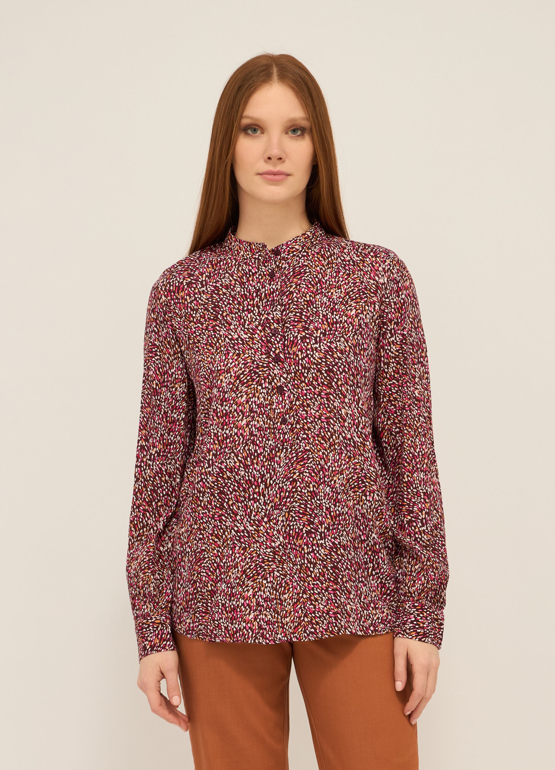 Blusa crepe in pura viscosa donna_0