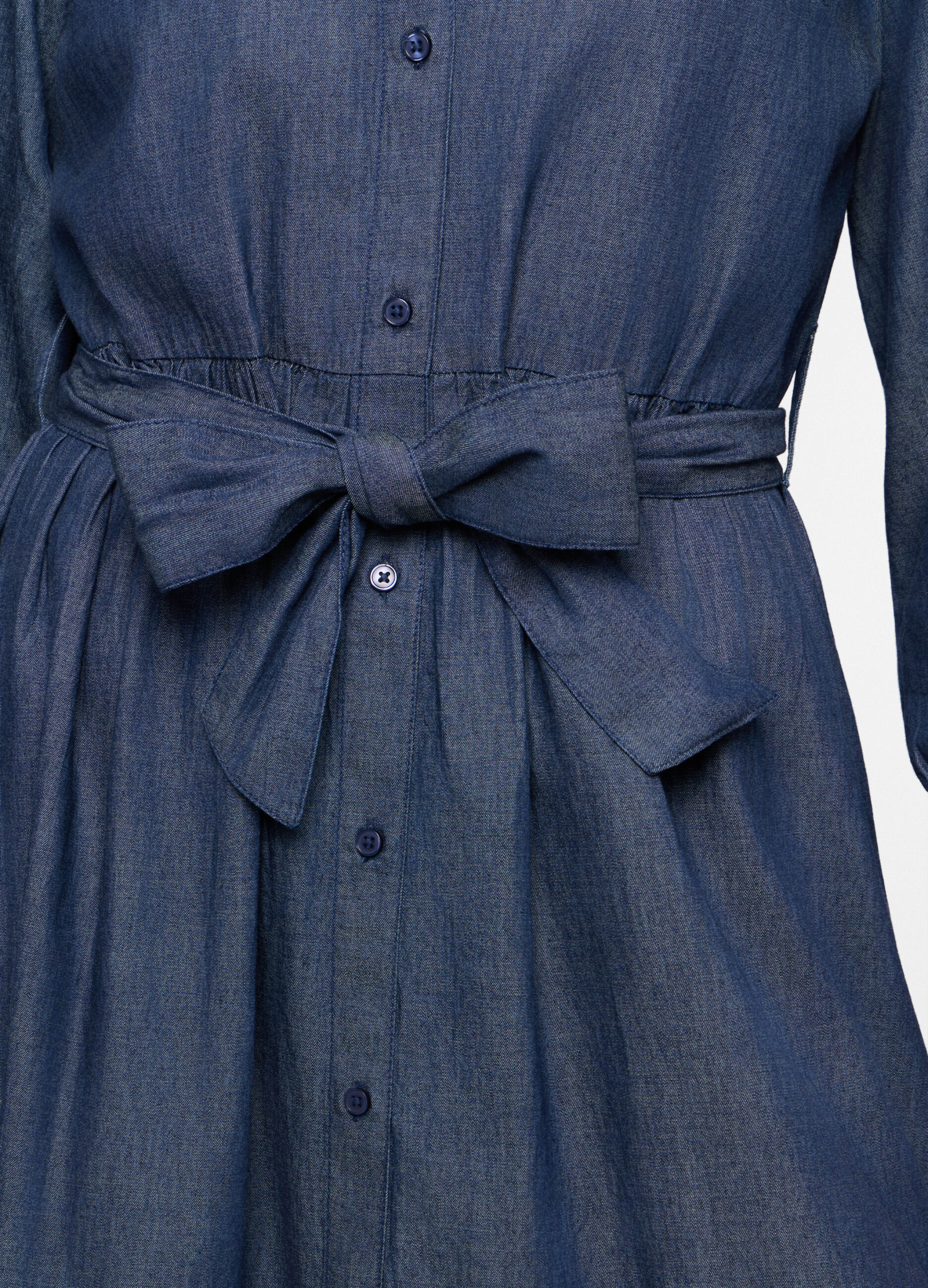 Vestito lungo in chambray di puro cotone donna_2