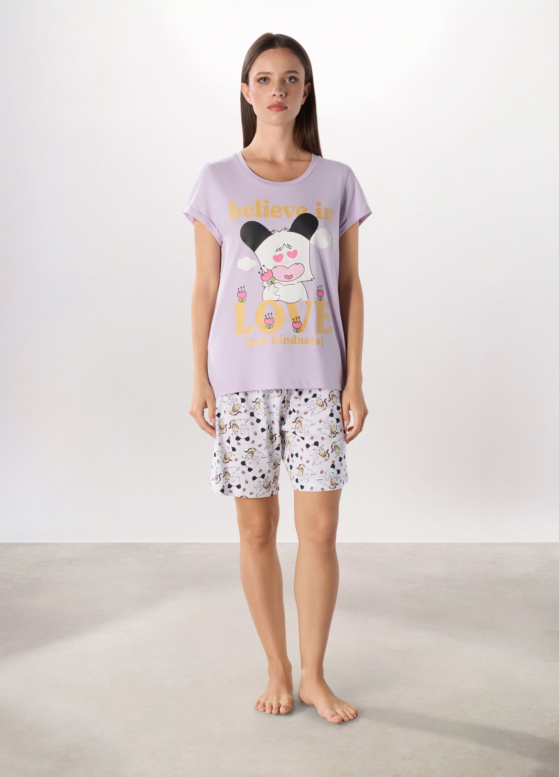 Set pigiama corto Spank  in puro cotone donna_0