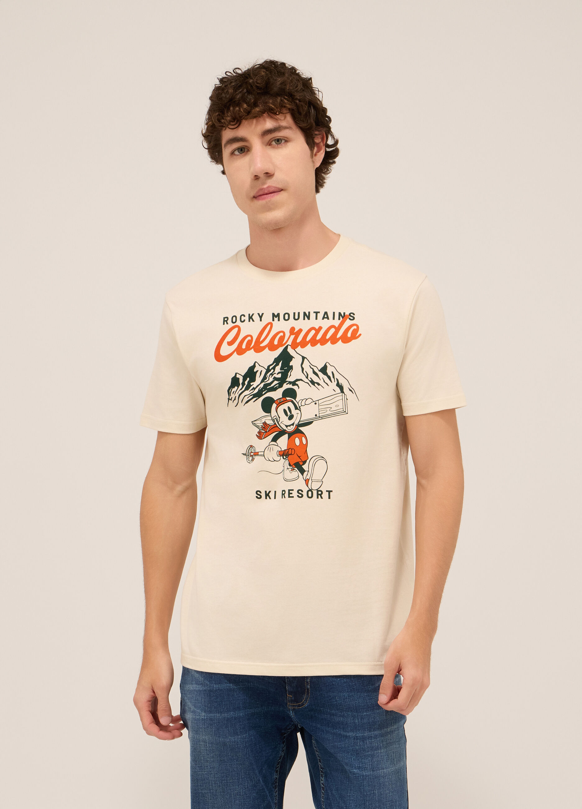 T-shirt in jersey di cotone con stampa uomo_0