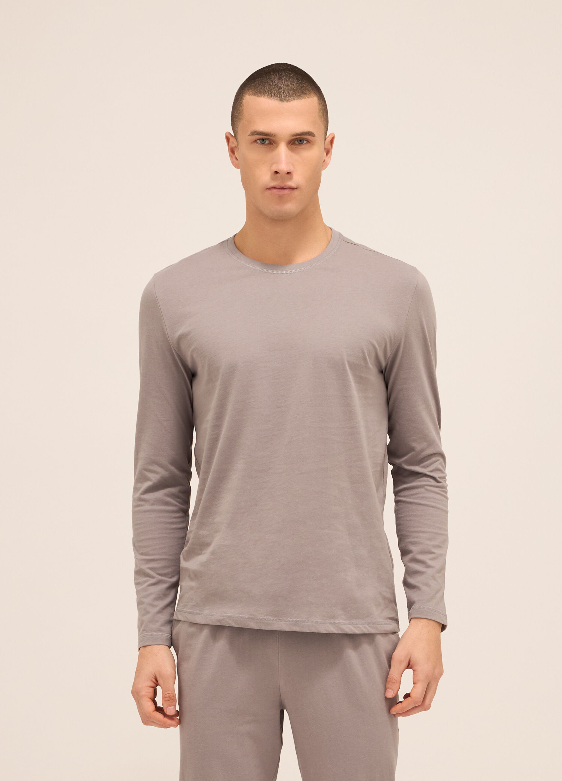 T-shirt pigiama a maniche lunghe in cotone uomo_0