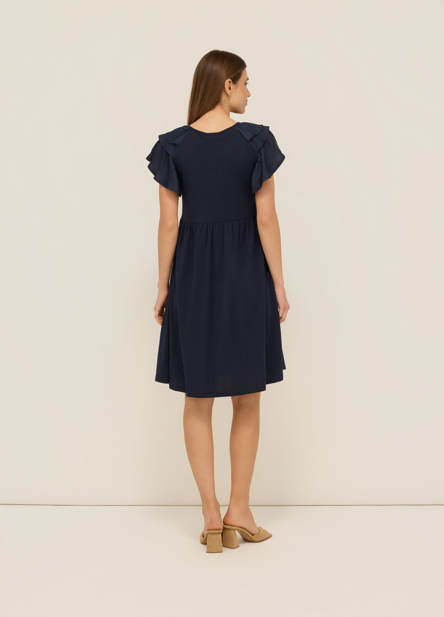 Abito corto in jersey di puro cotone donna_1