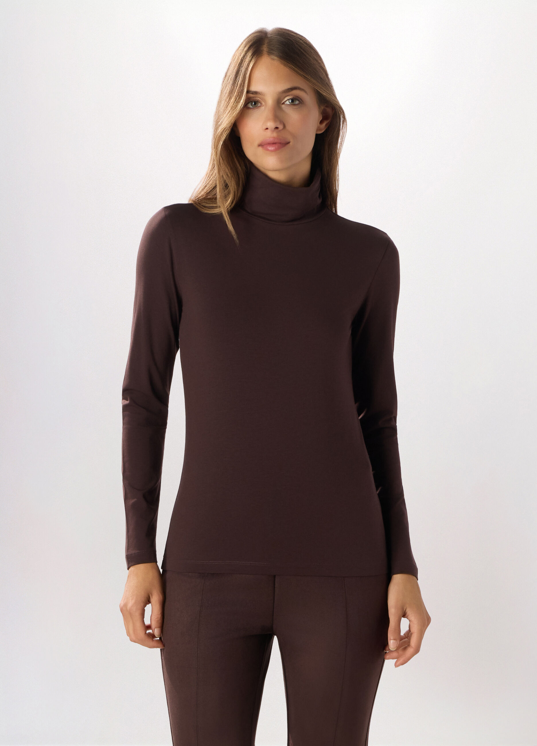 Lupetto in jersey di cotone stretch donna_0