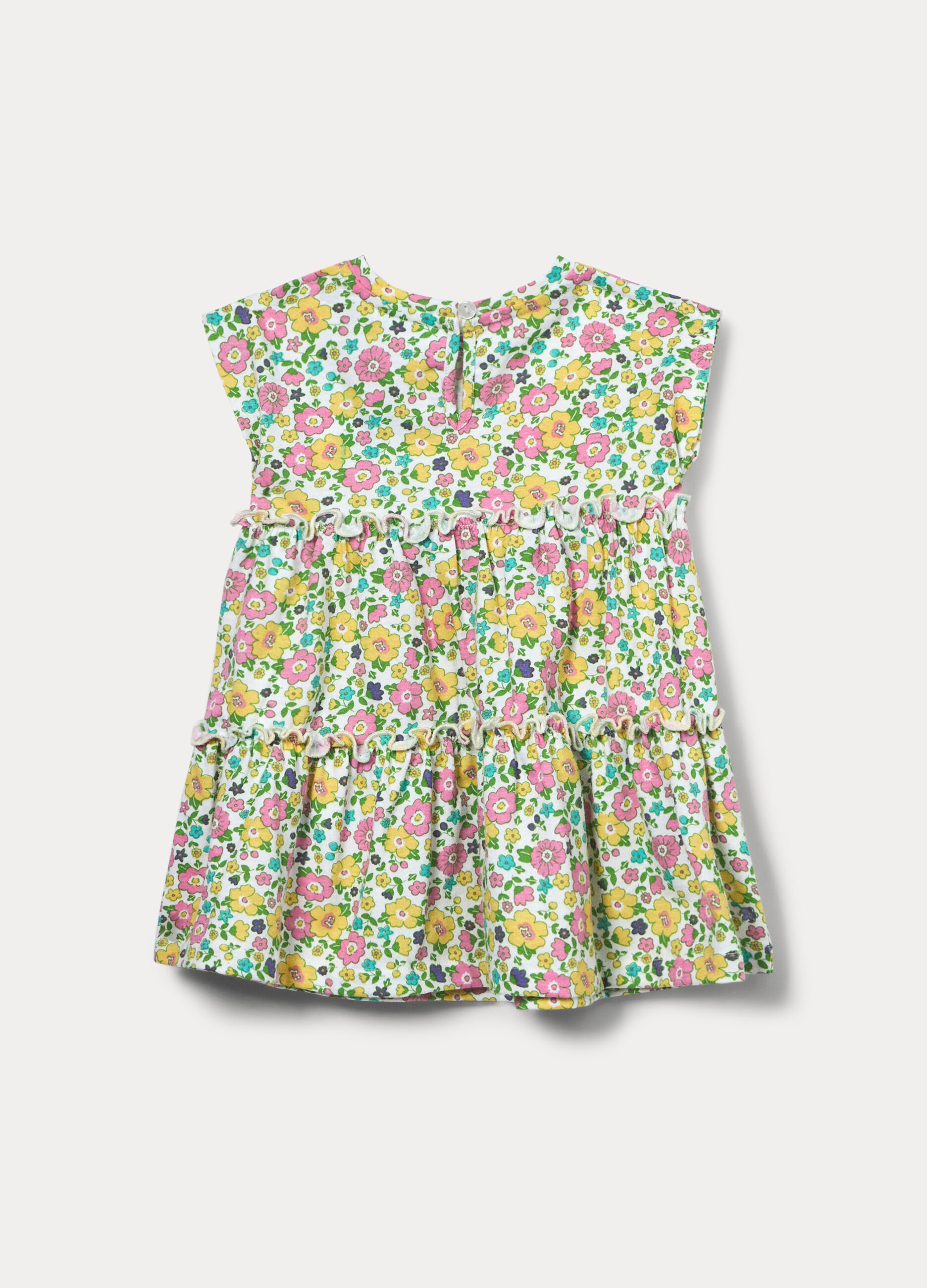 Vestito corto a balze in jersey di puro cotone bimba_1