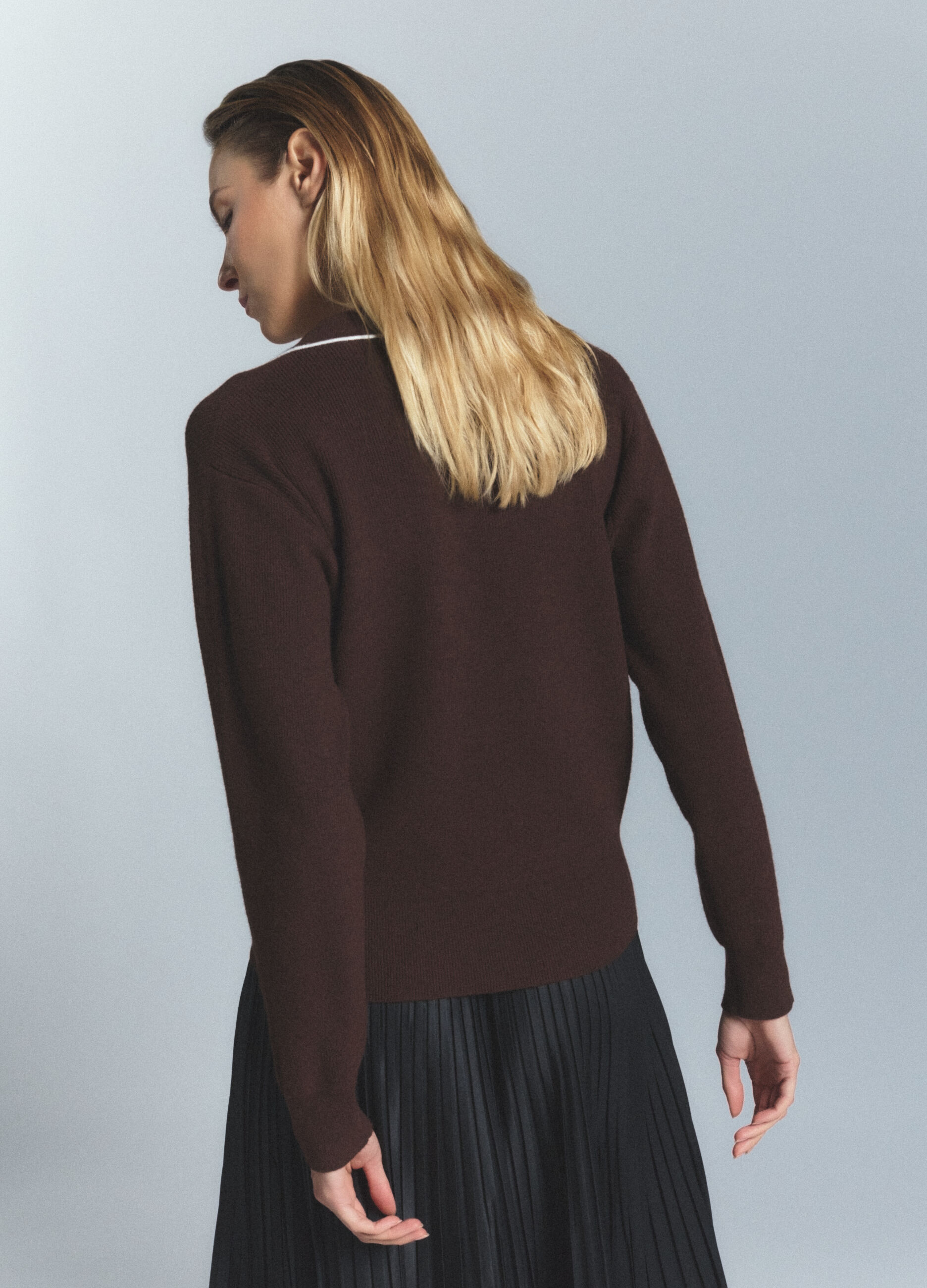 Polo in costina misto lana donna_2