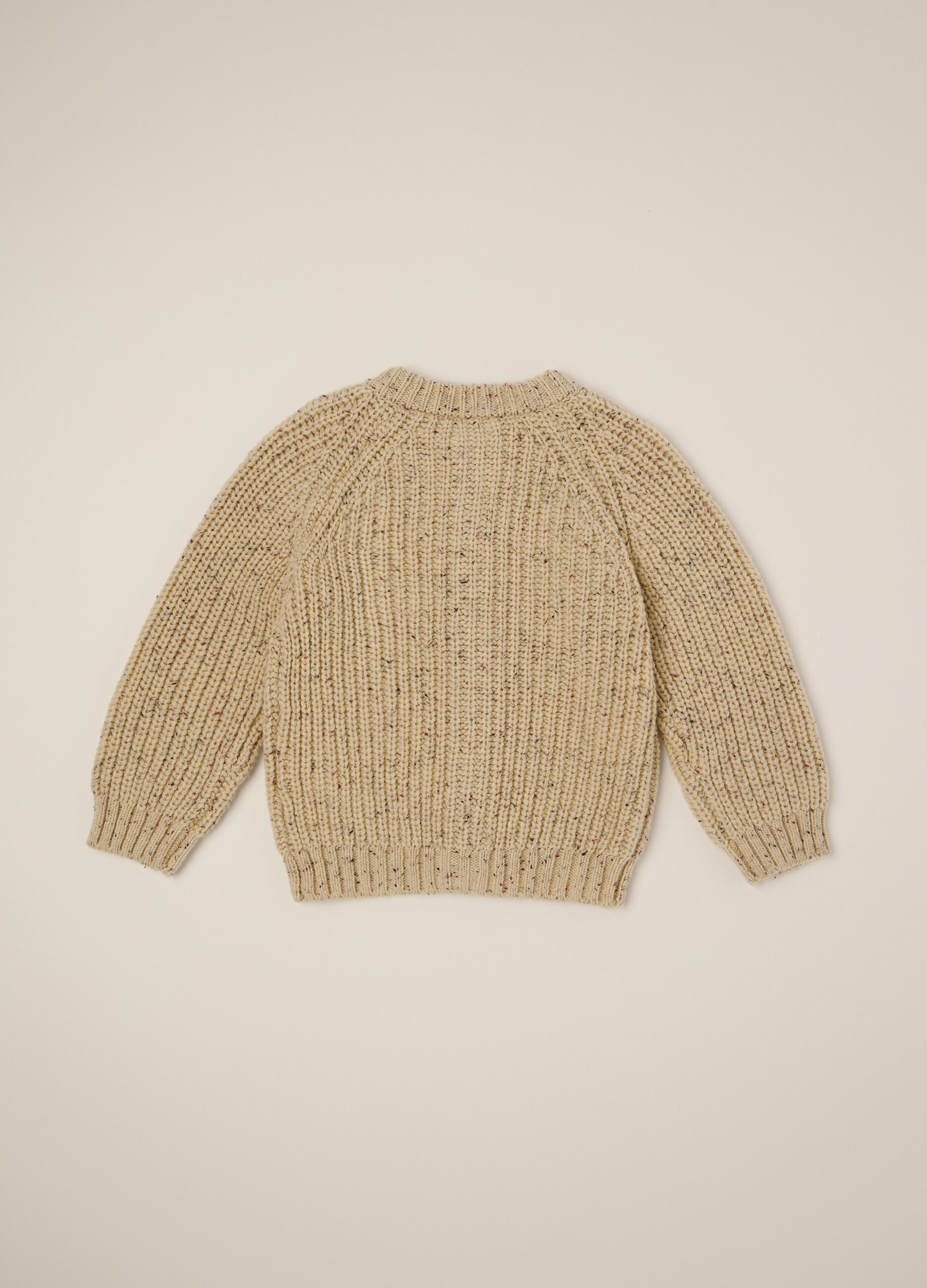 Cardigan beige per neonato in cotone e lana_1