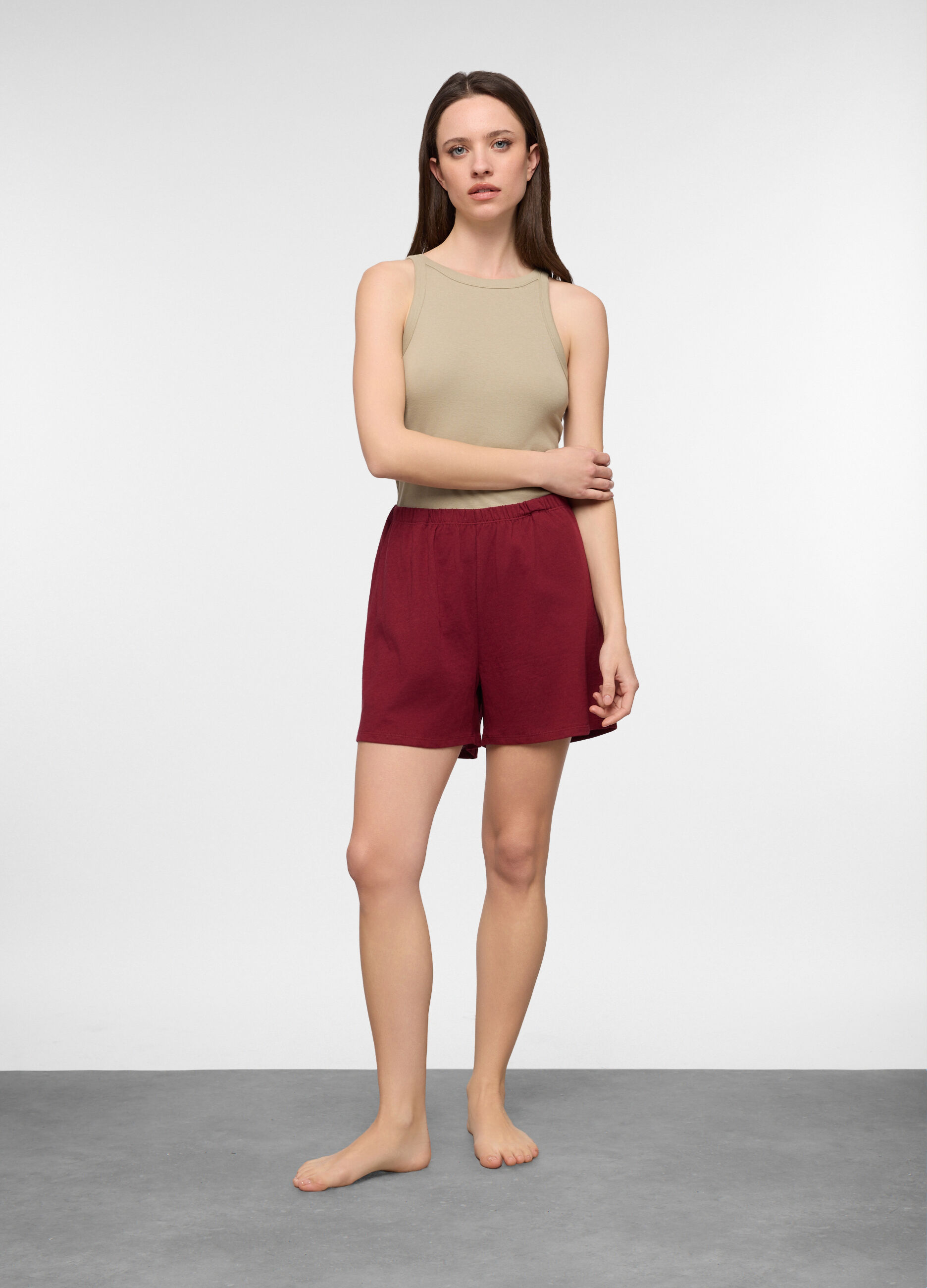 Shorts pigiama misto lino donna_0