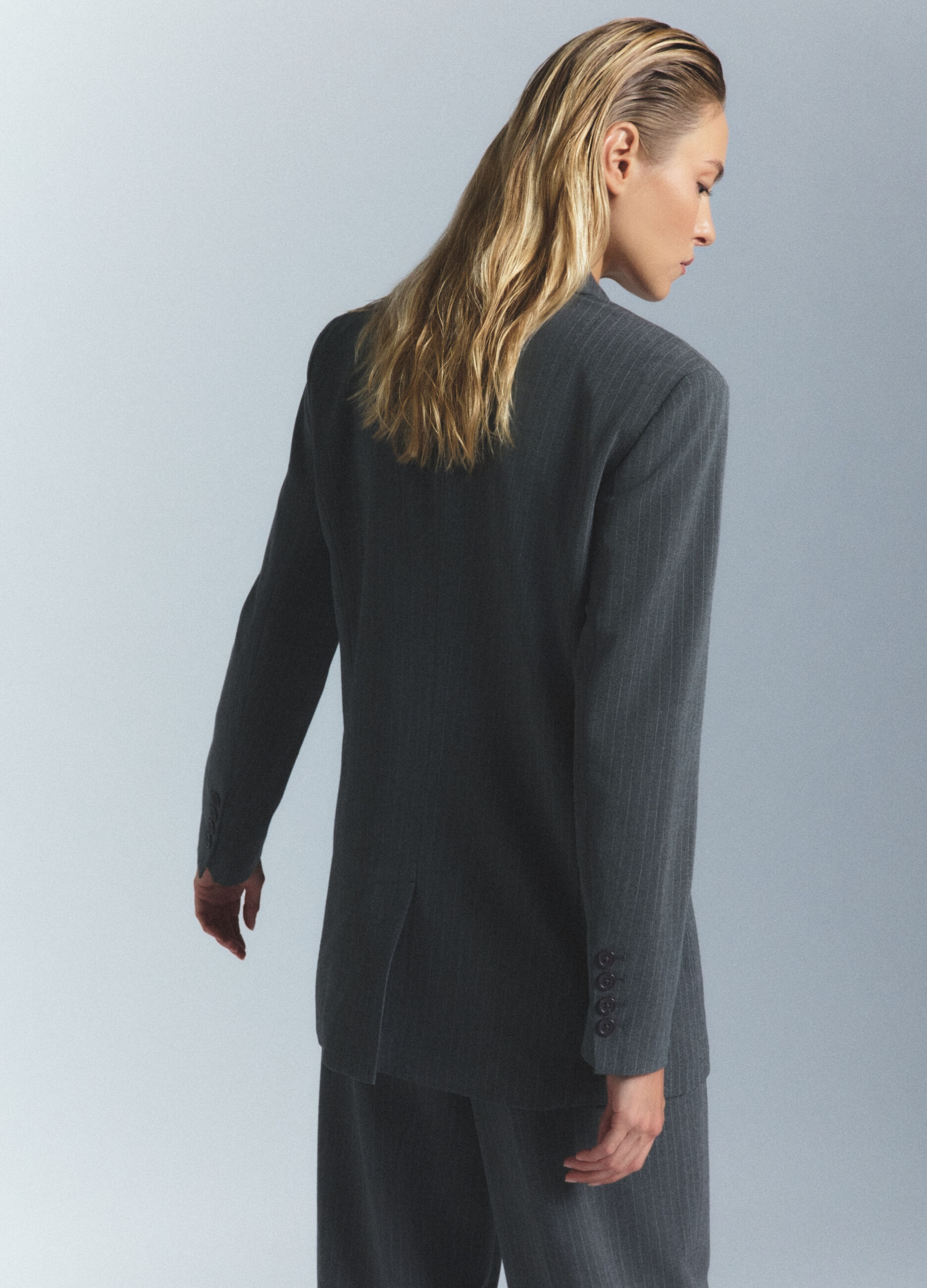 Blazer doppiopetto con collo reverse misto viscosa stretch donna_3