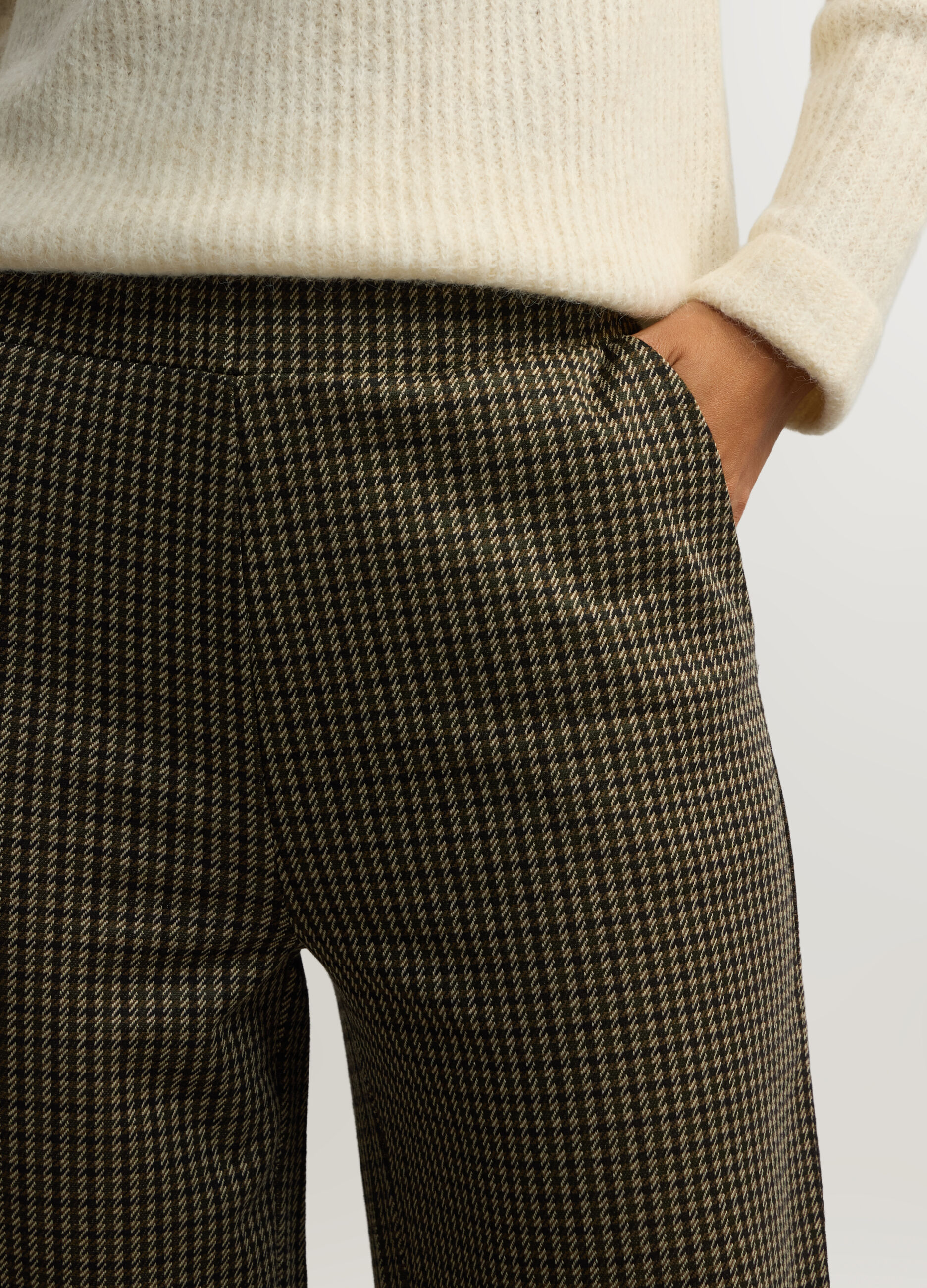Pantaloni Straight Fit misto viscosa stretch donna_3