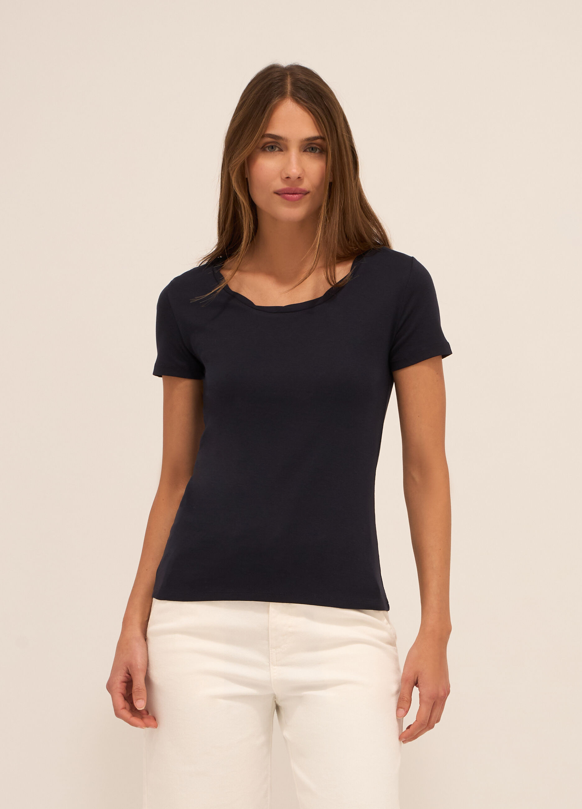 T-shirt in puro cotone donna_0