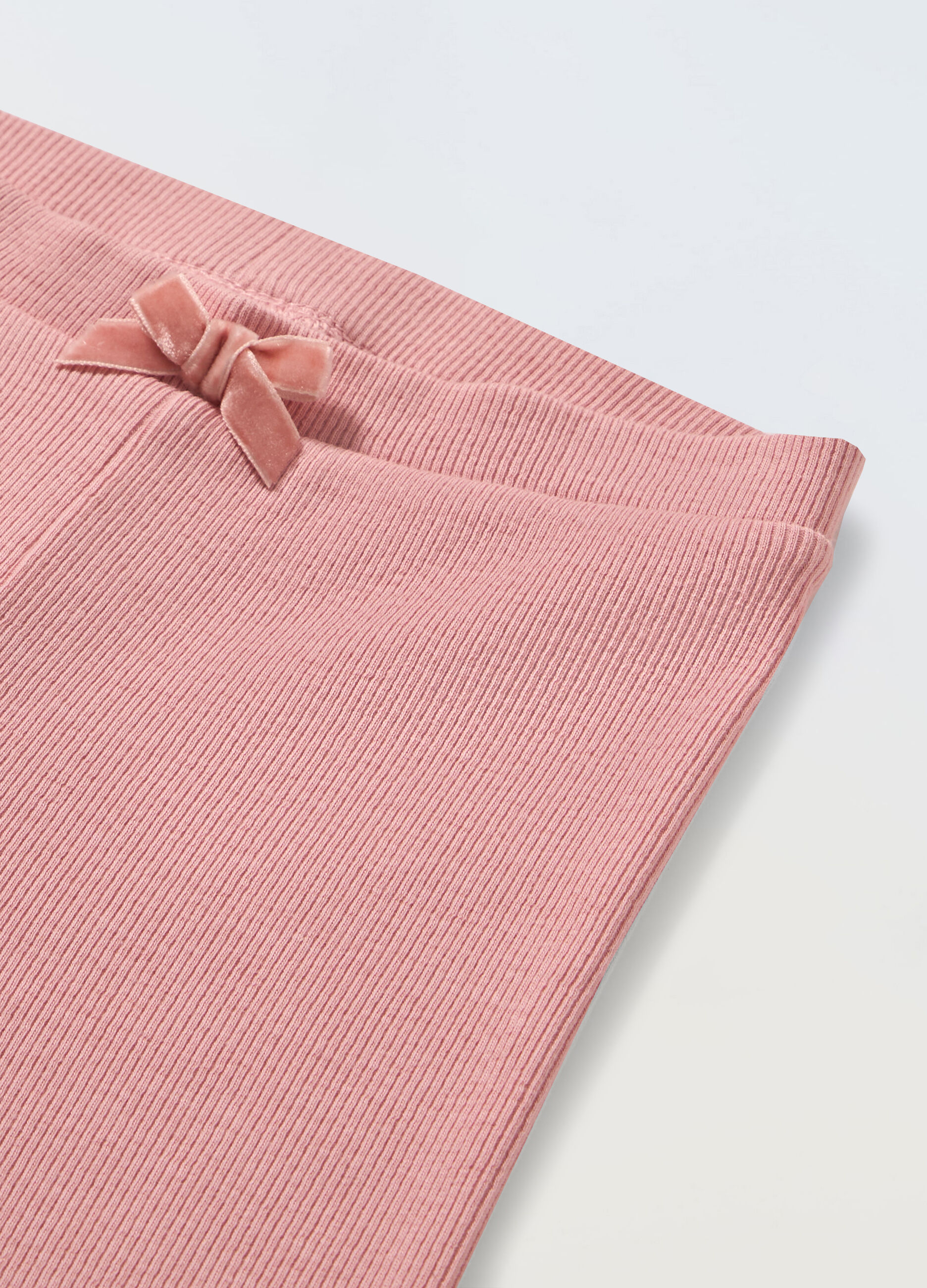 Leggings in costina di cotone stretch neonata_1