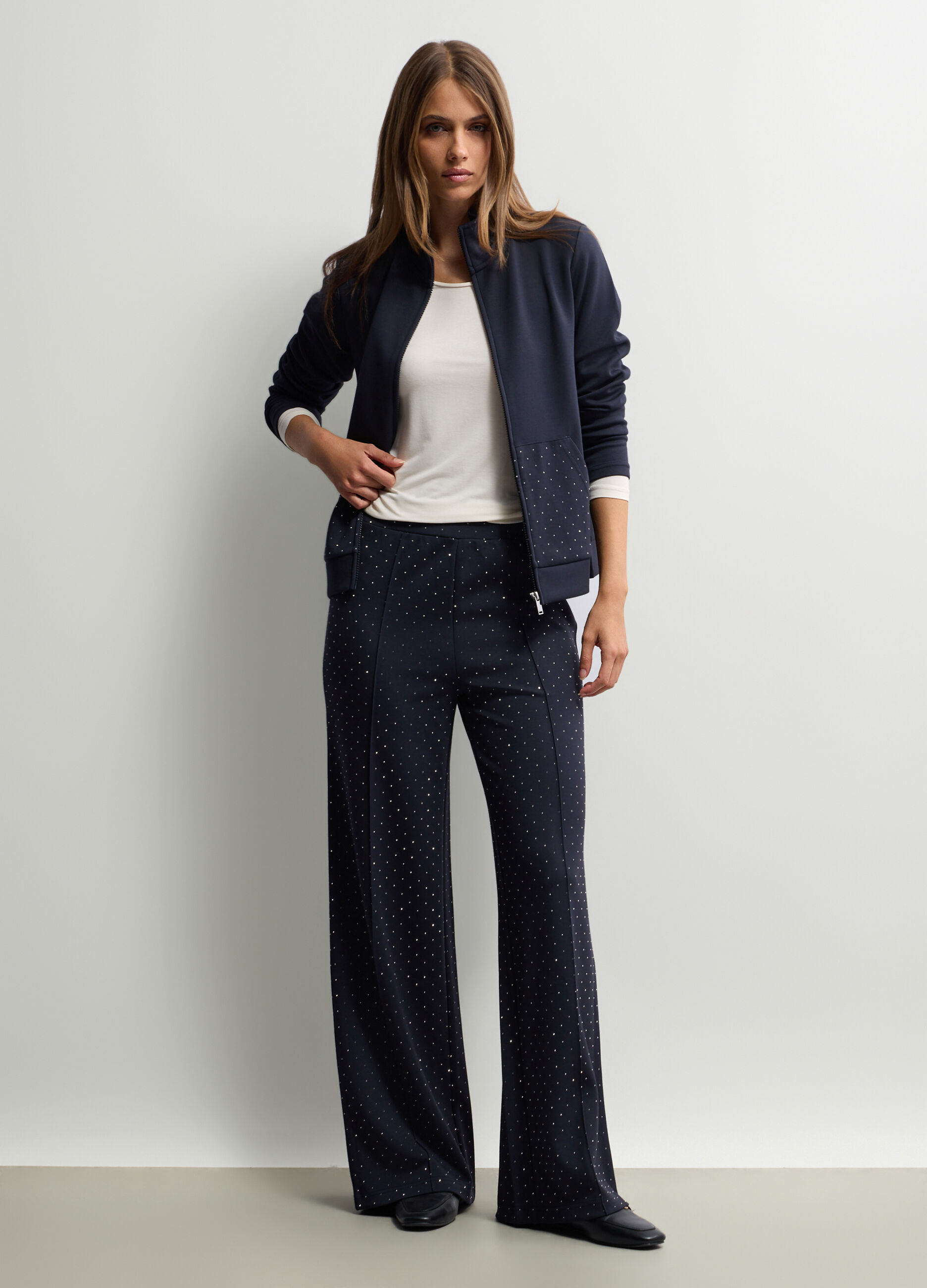 Pantaloni Wide Leg misto modal stretch donna_0