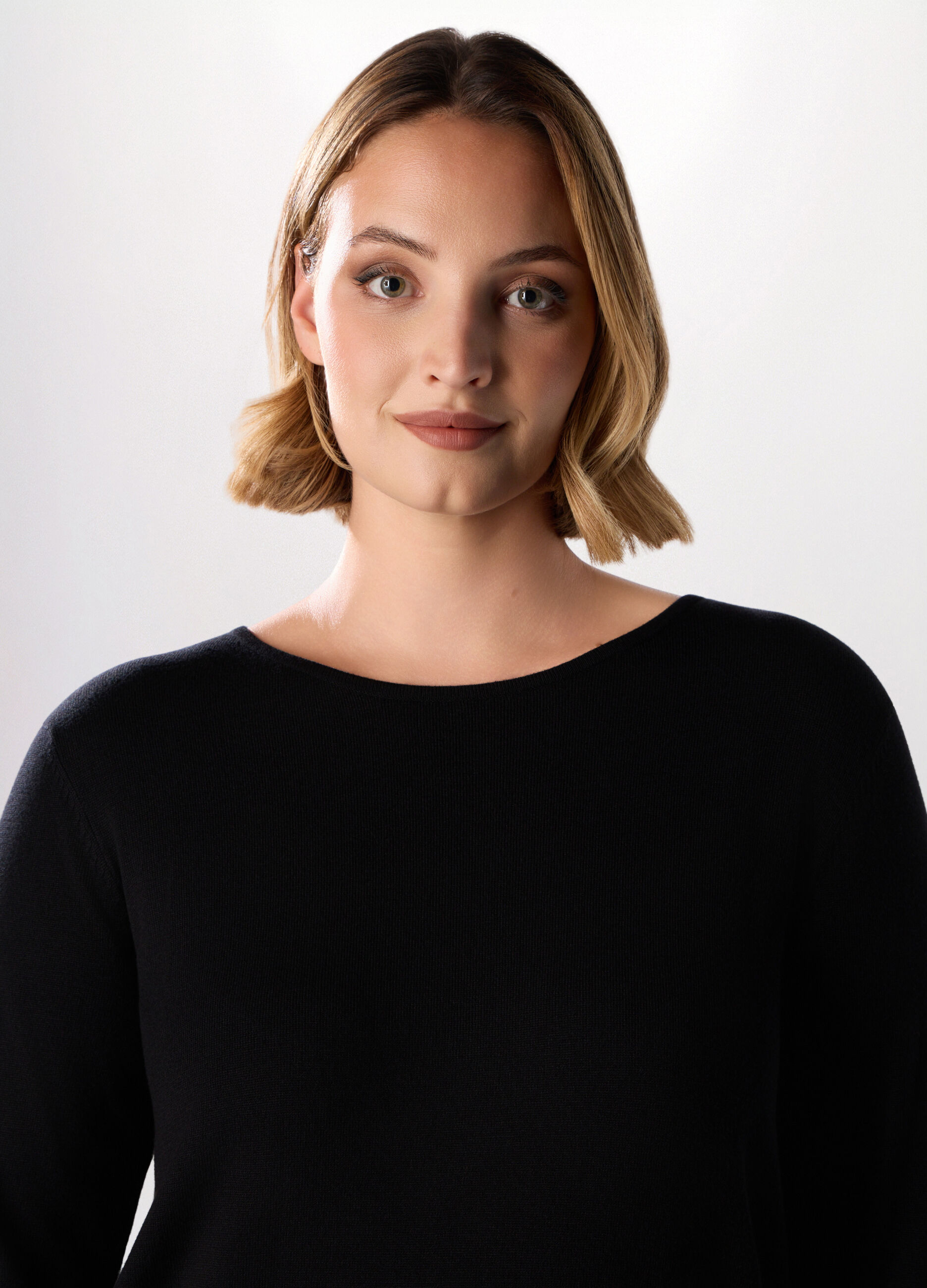 Pullover tricot tinta unita donna curvy_2