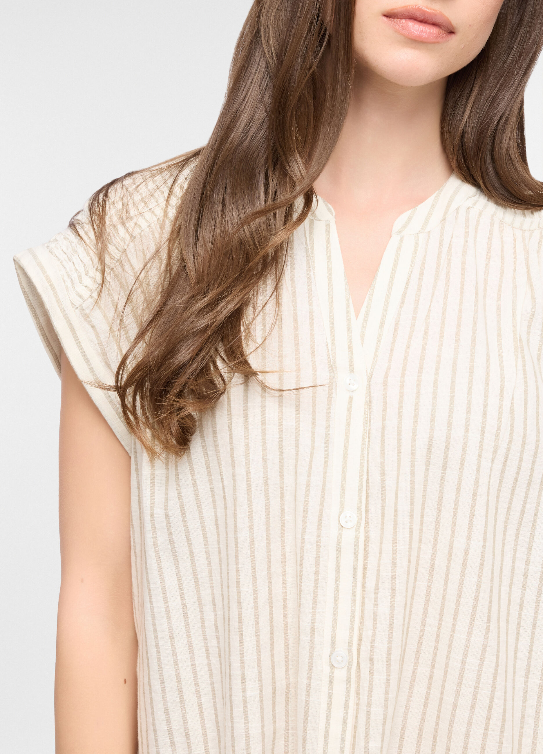 Camicia da notte in popeline misto lino donna_2