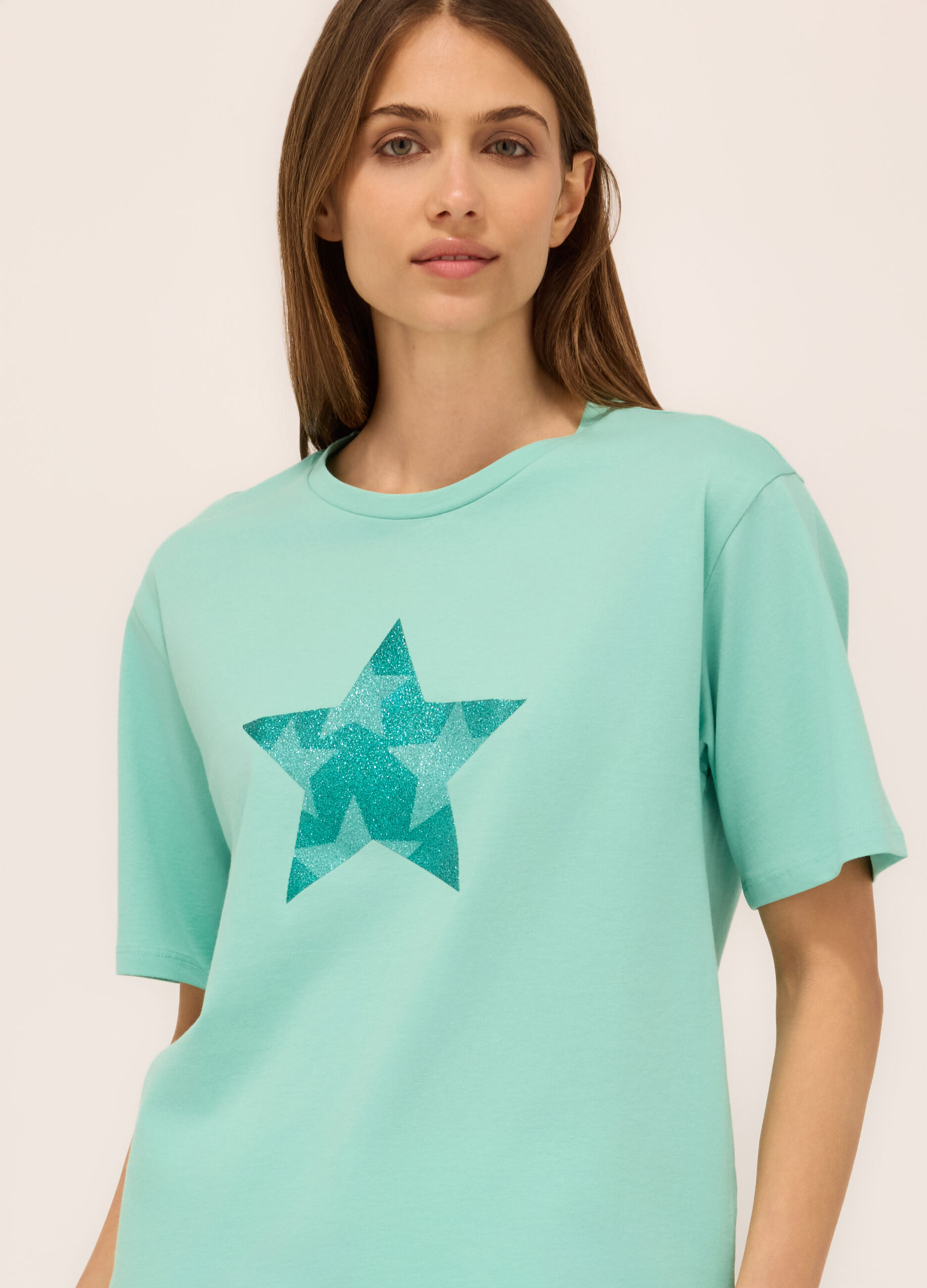 T-shirt in jersey di puro cotone donna_2