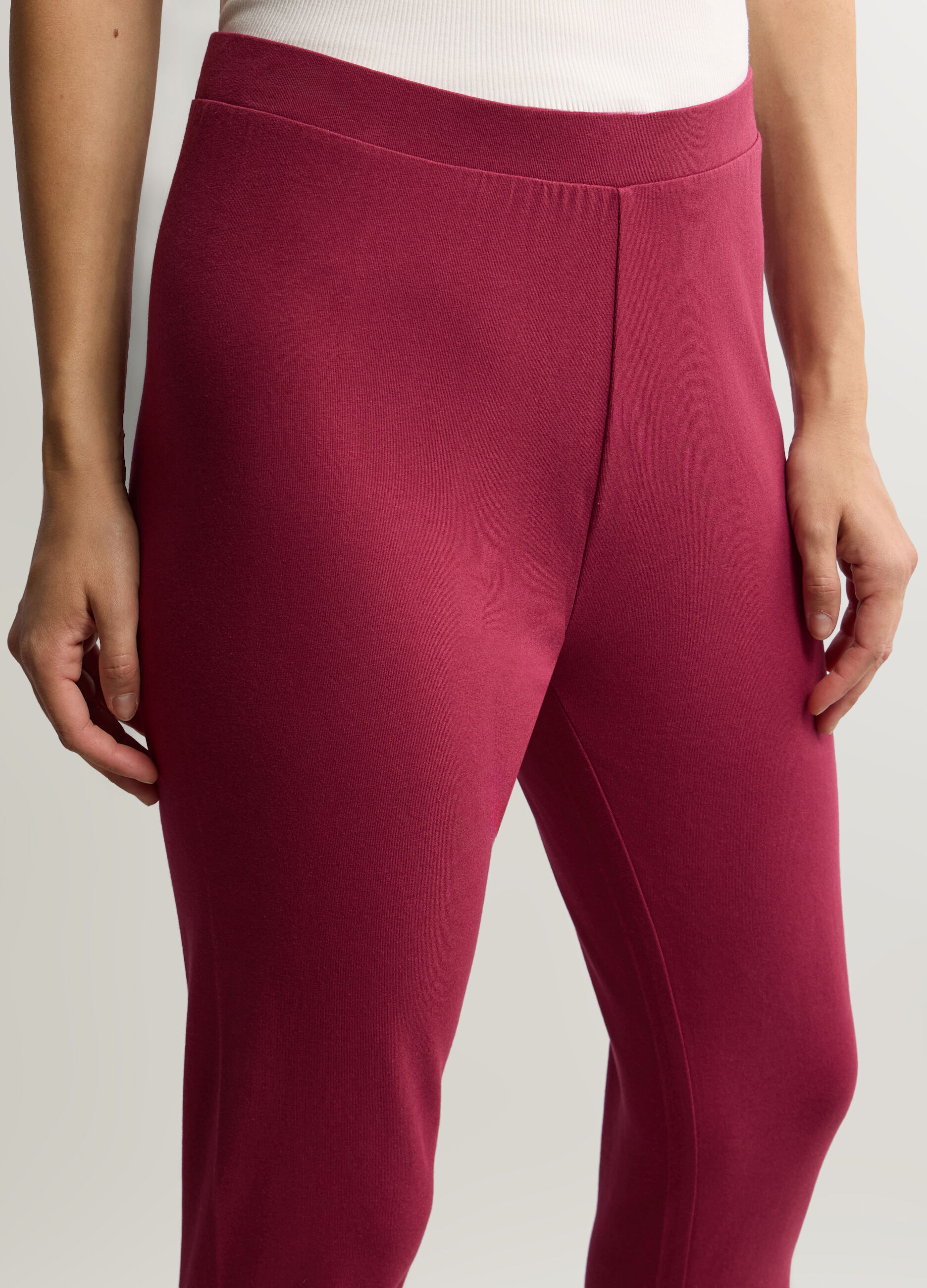 Leggings Slim Fit in jersey di cotone stretch donna_3