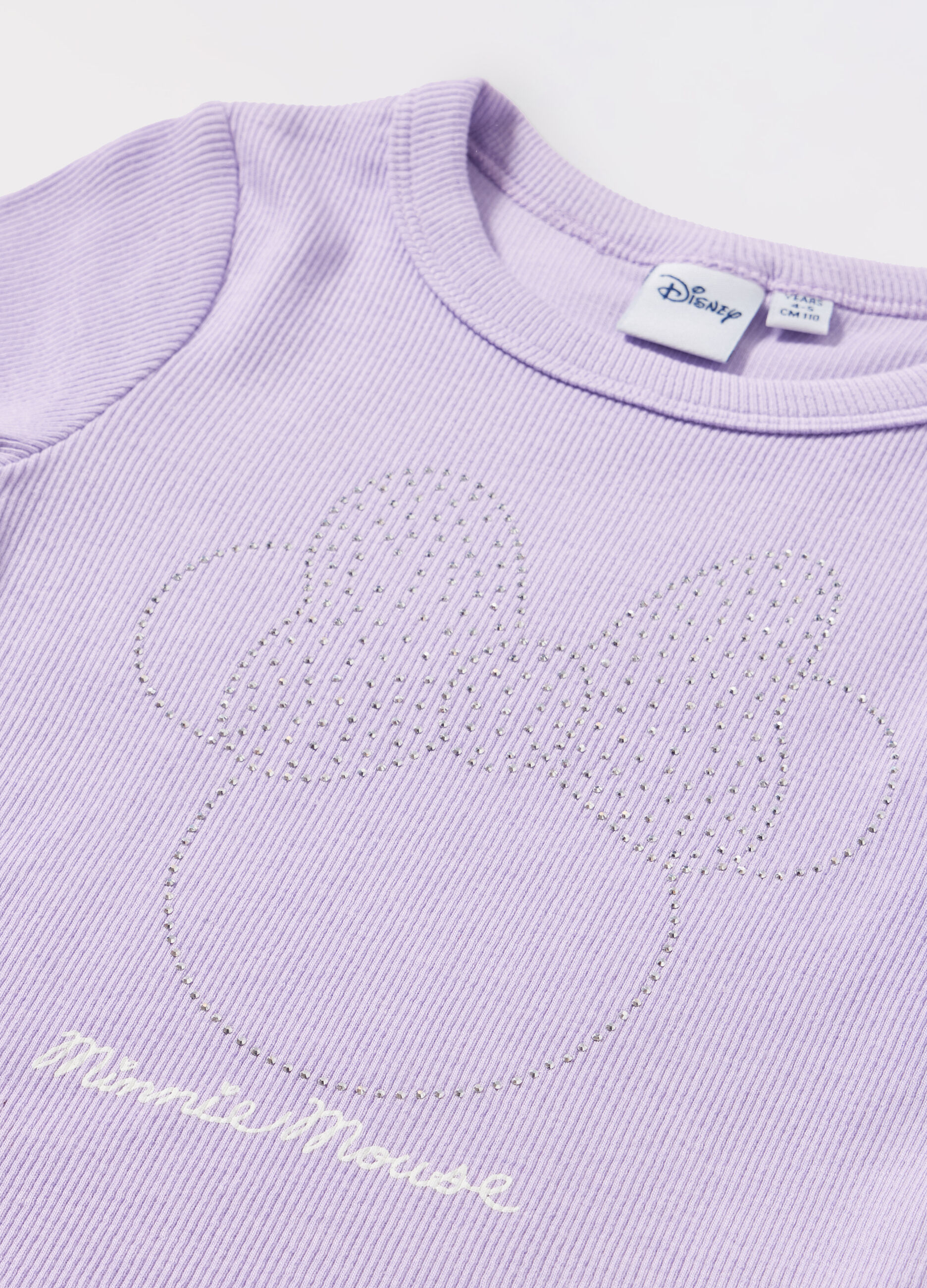 T-shirt in costina di cotone stretch bambina_1