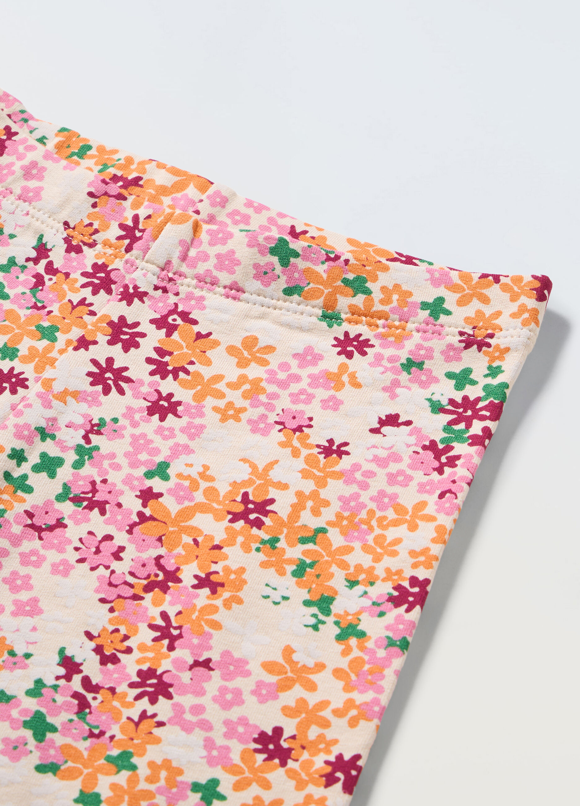 Leggings in cotone stretch con stampa bambina_1