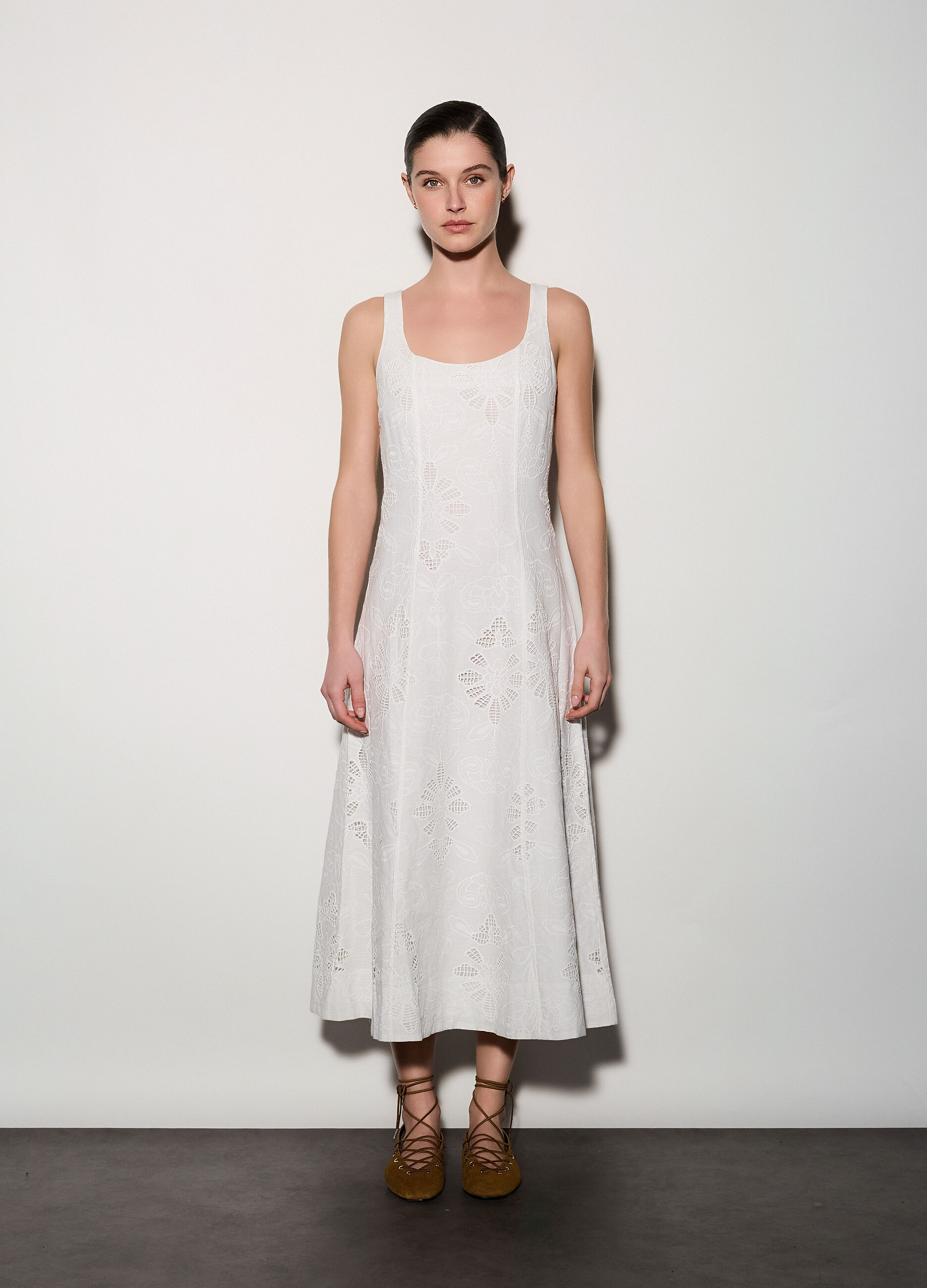 Abito lungo misto lino donna_1