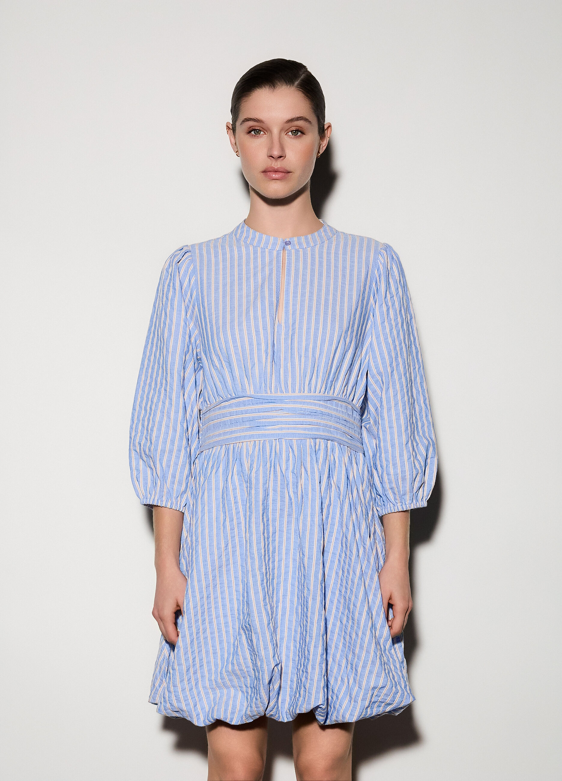 Abito corto regular fit in puro cotone donna_1