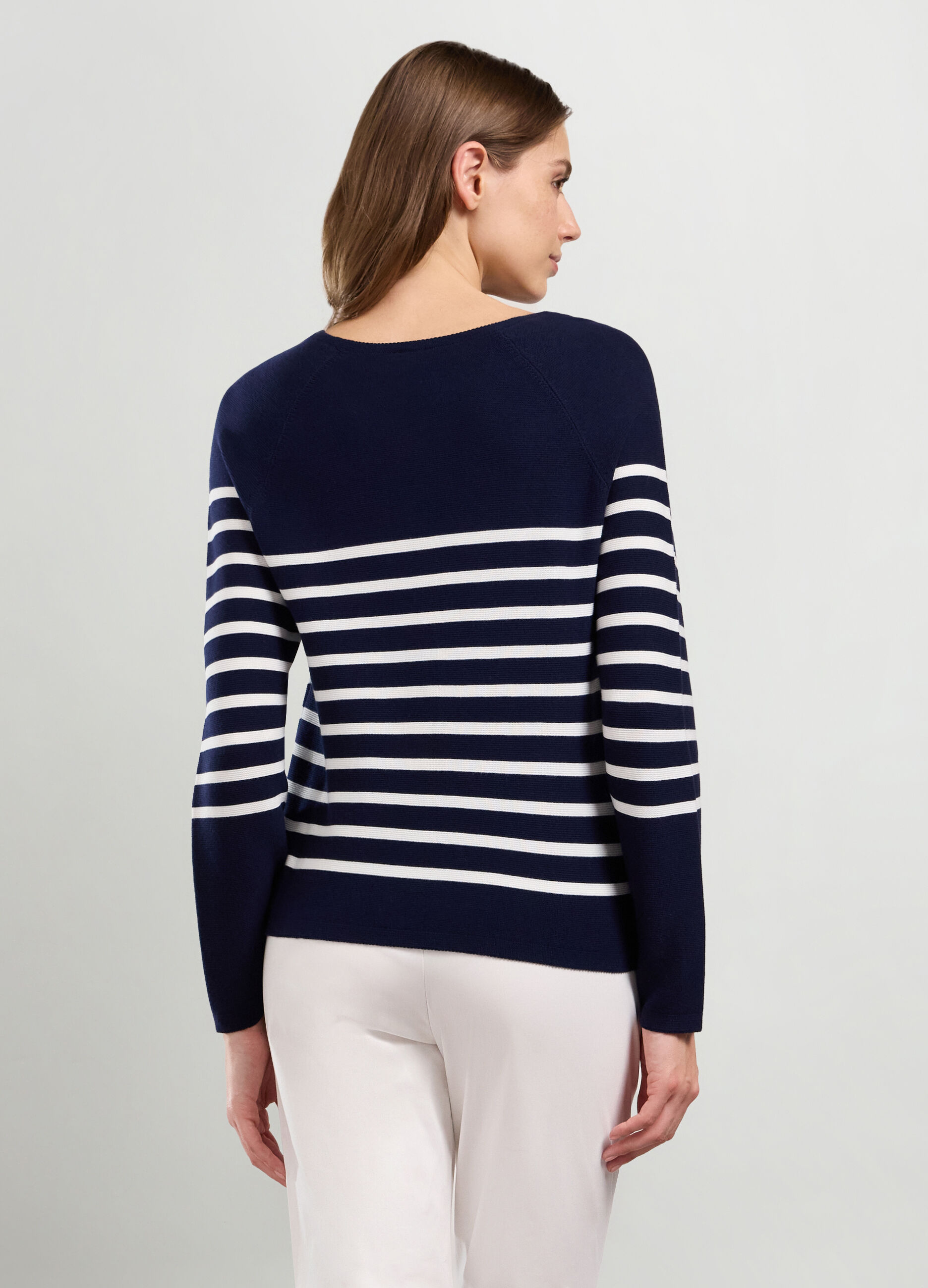 Tricot a righe di puro cotone donna_1