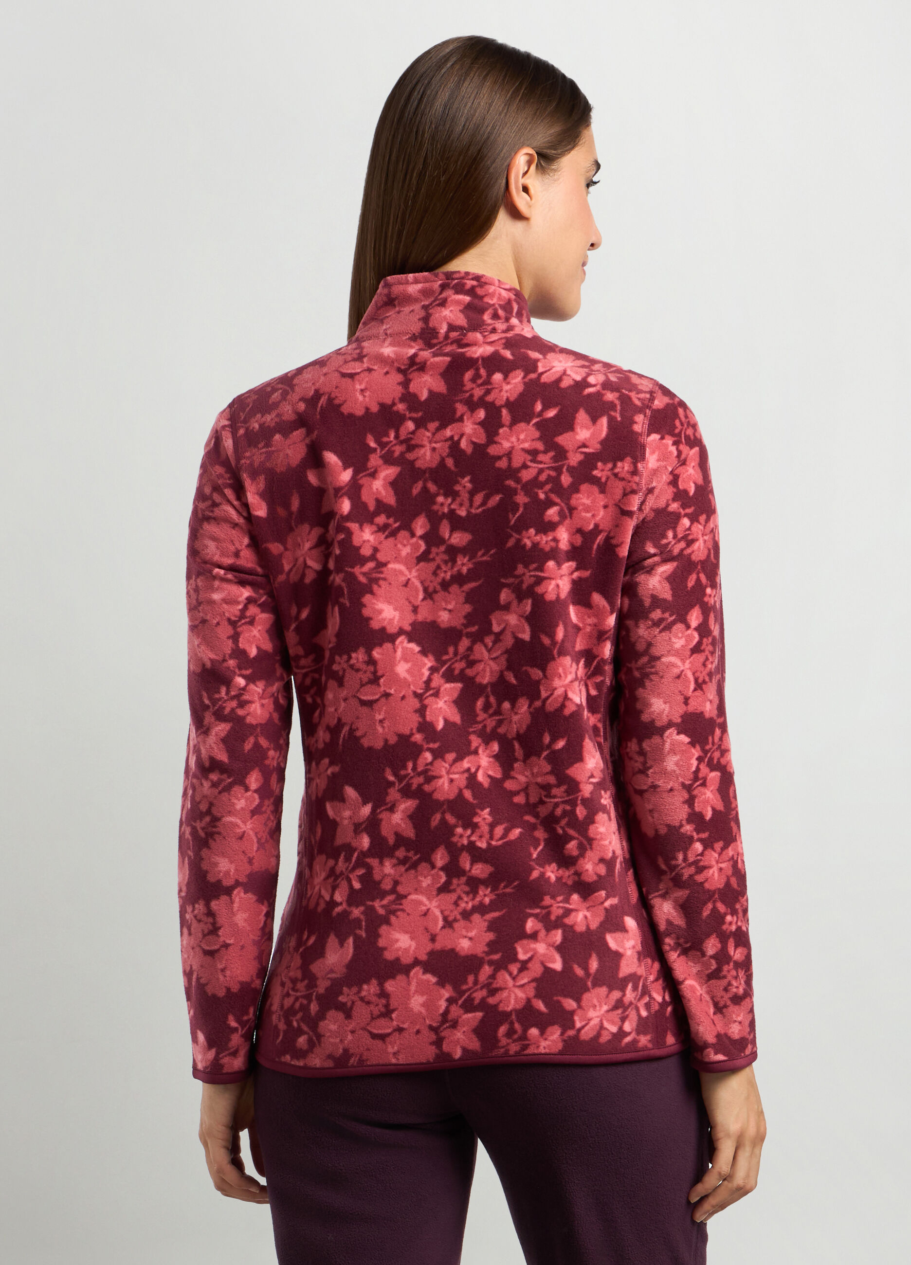 Felpa in pile con stampa donna _1