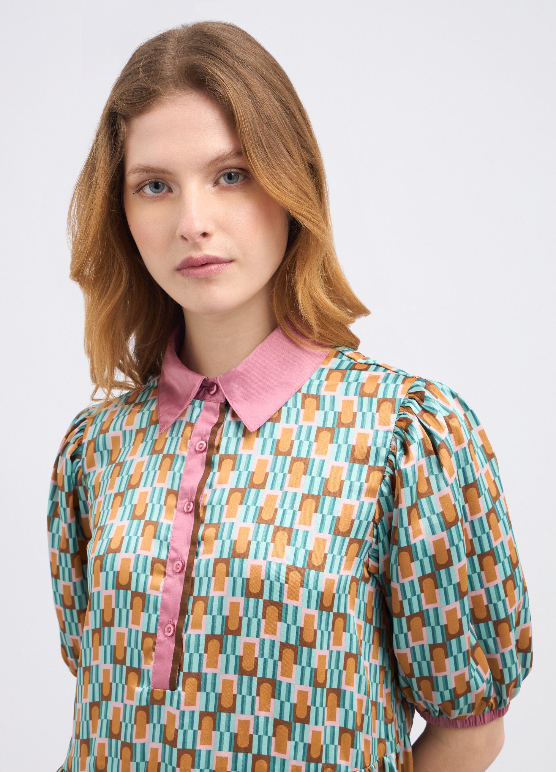 Abito corto multicolor donna_2