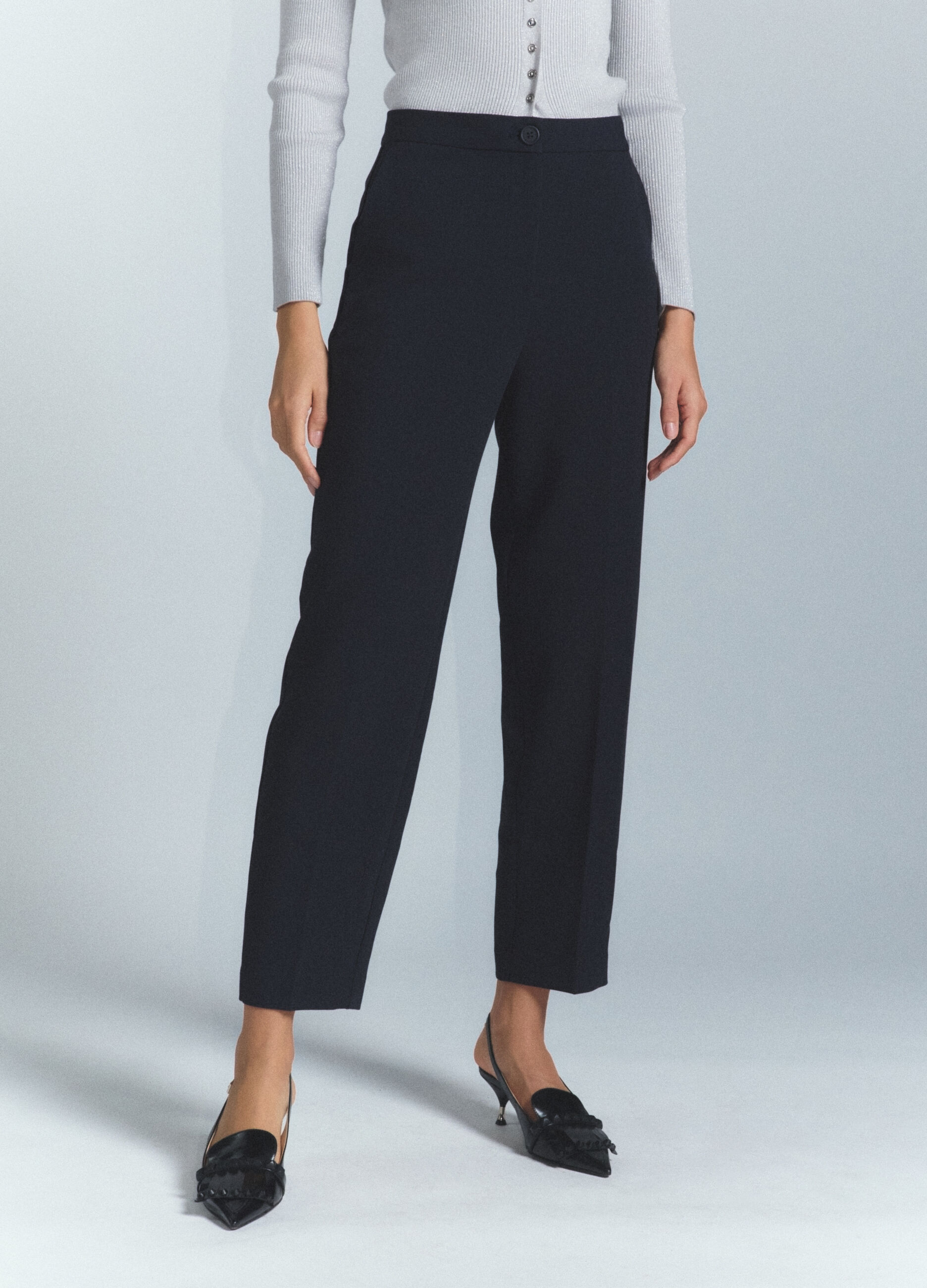 Pantaloni Fit Regular crepe donna_1
