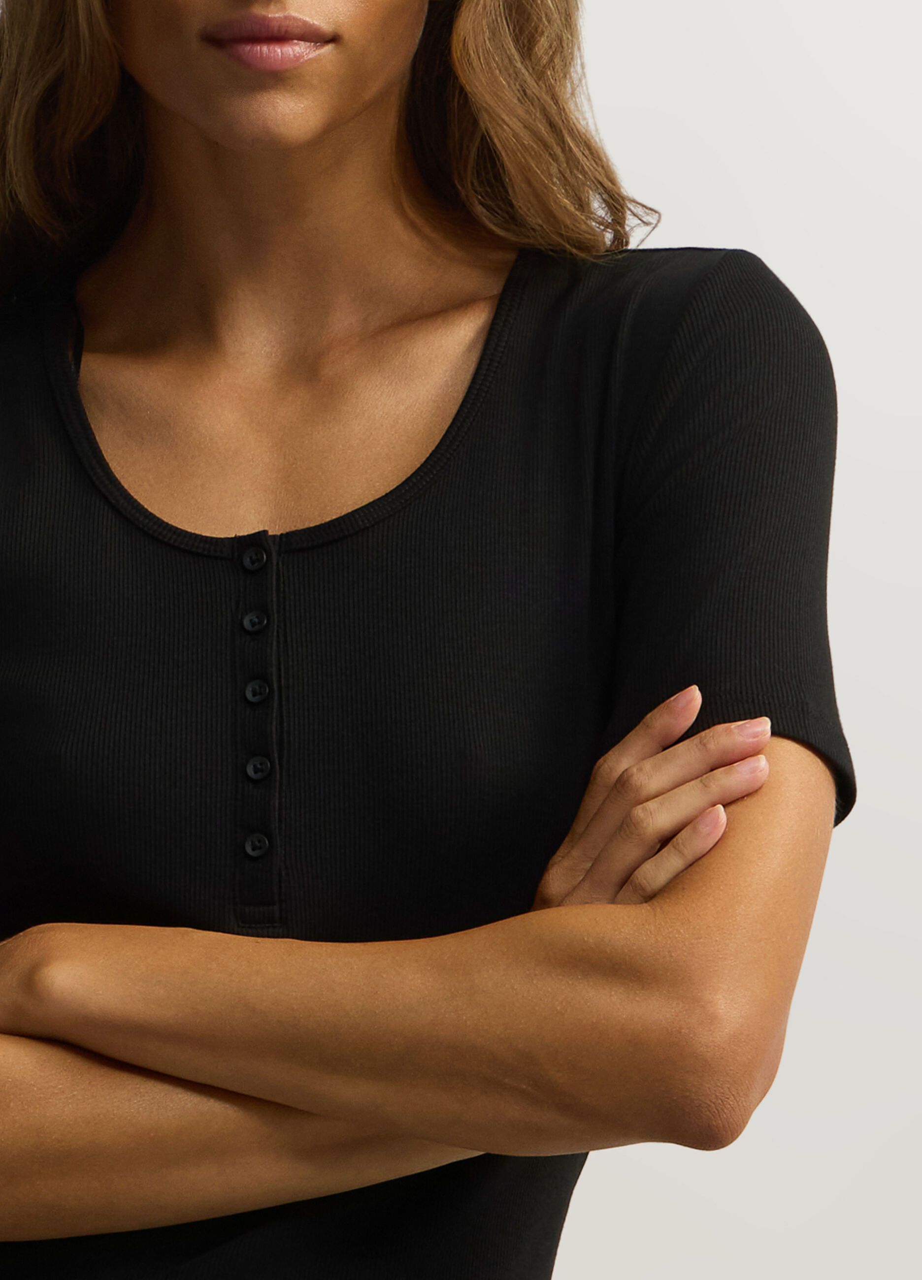 T-shirt girocollo stretch donna_2