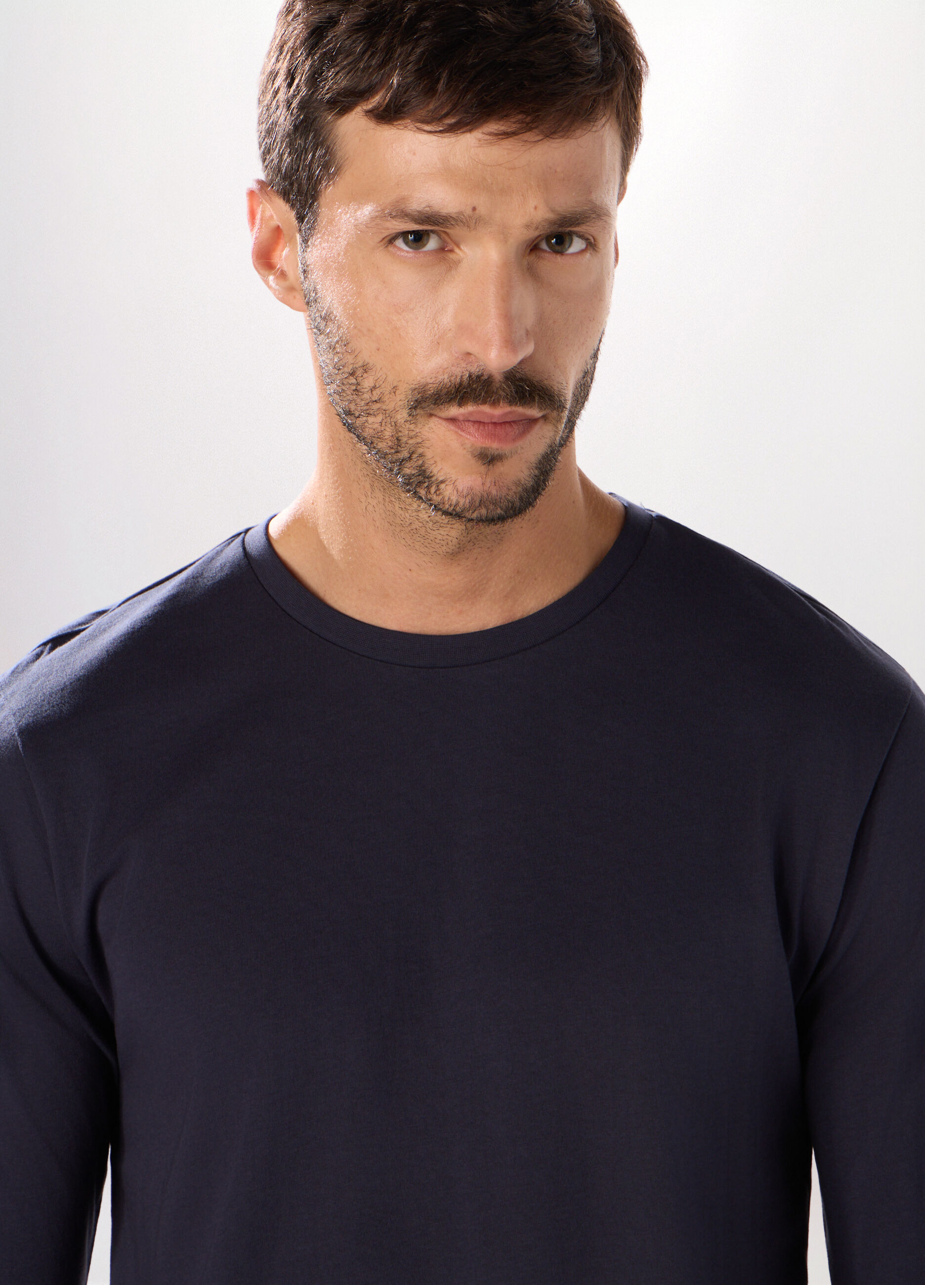 Maglia pigiama a maniche lunghe in jersey di cotone uomo_2