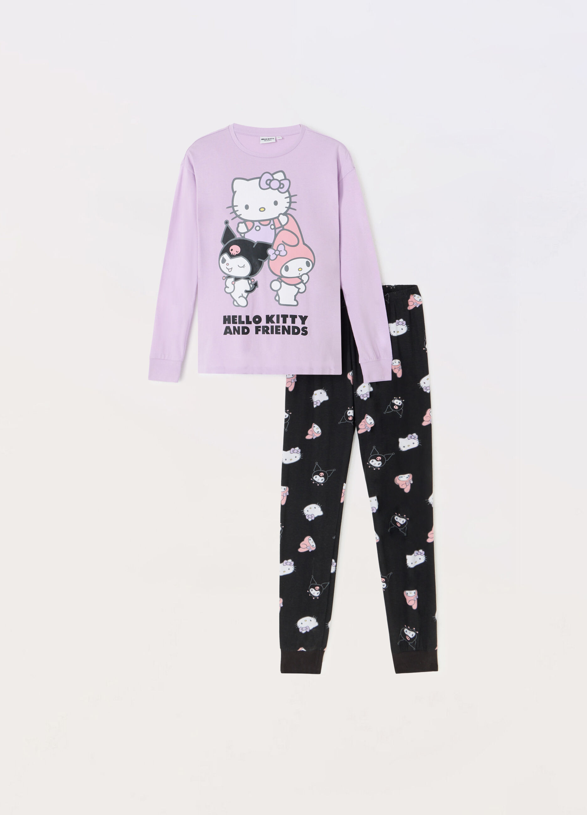 Set pigiama lungo Hello Kitty in puro cotone_0